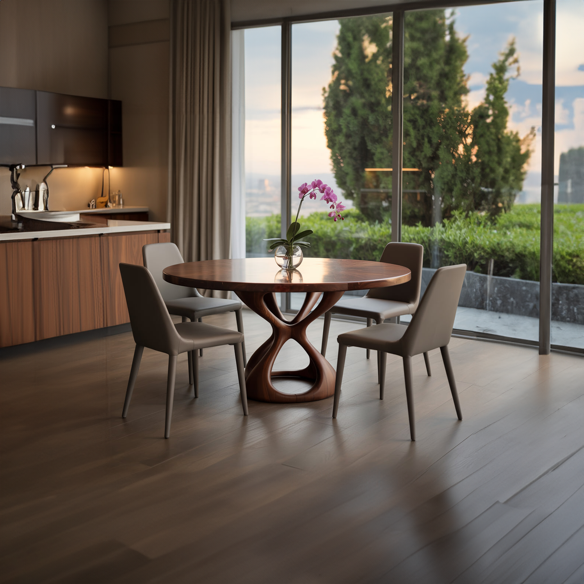 Modern Dining Table Sculptural Form Kitchen SINLKIDT126