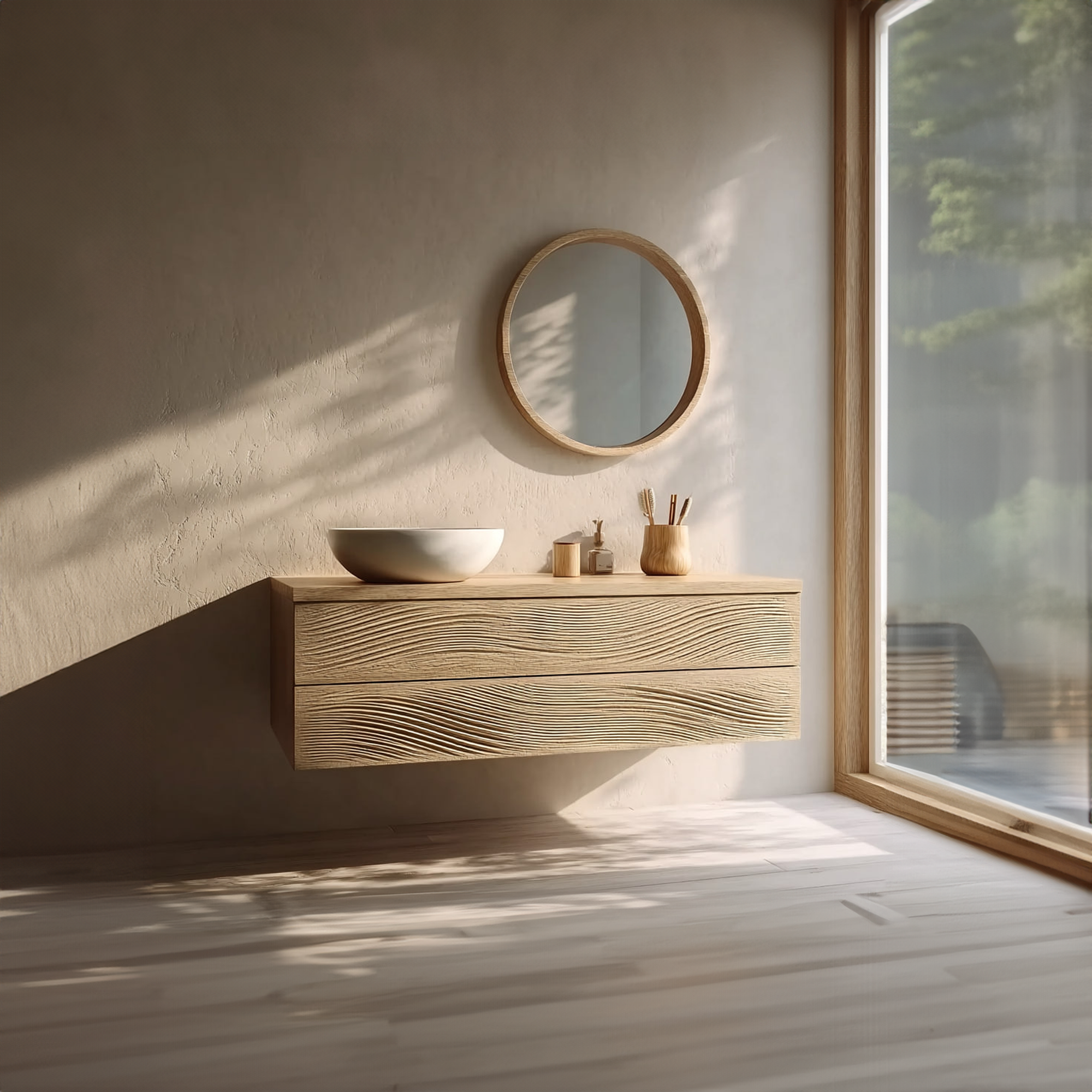 Mid Century Floating Bathroom Vanity Cabinet Modern Bathroom Furniture SINLKIBRV154