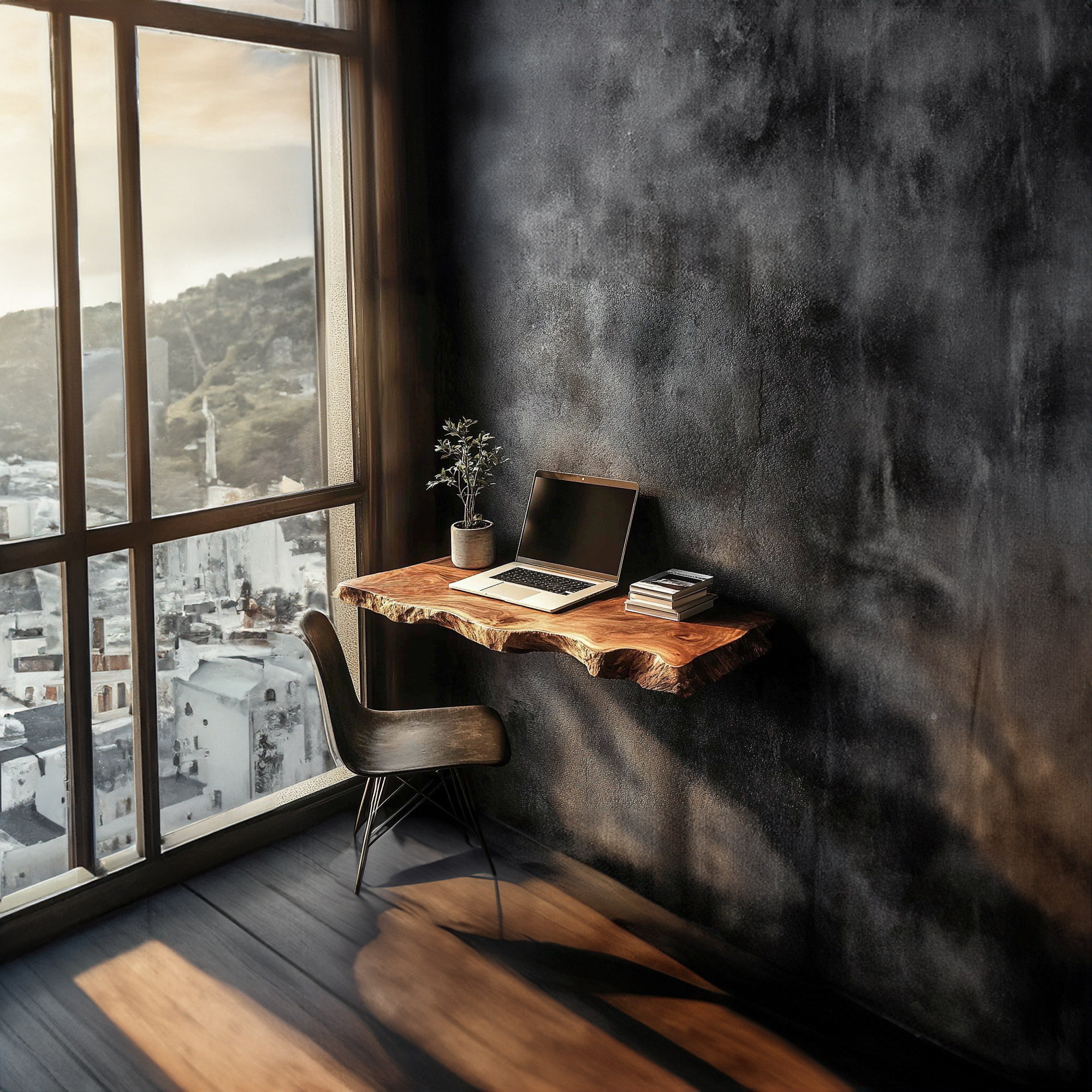 Rustic Floating Desk Minimal Workspace Or Office SINLKIFL290
