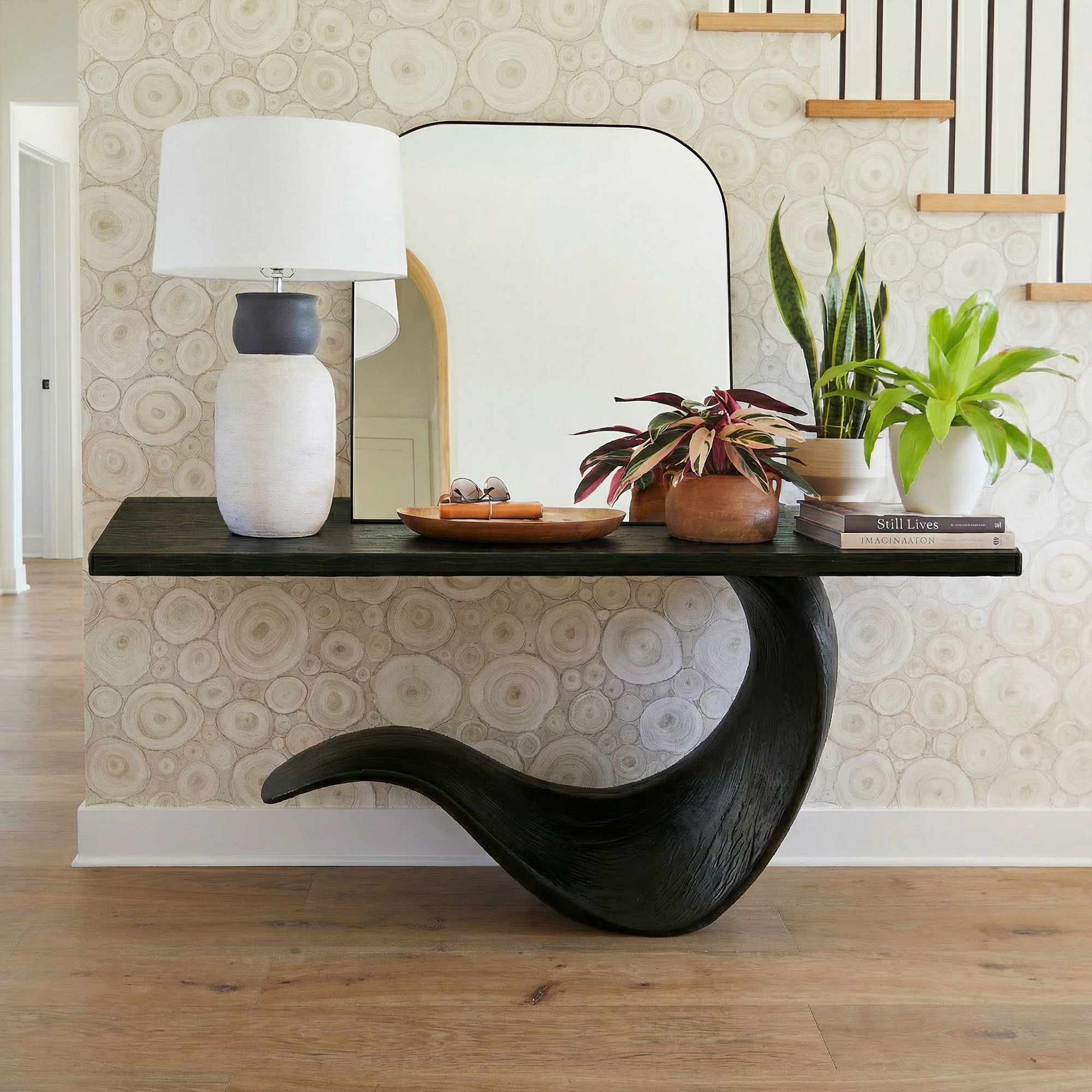 Modern Sculptural Console Table Entryway Hallway Living Room SINLKICS487