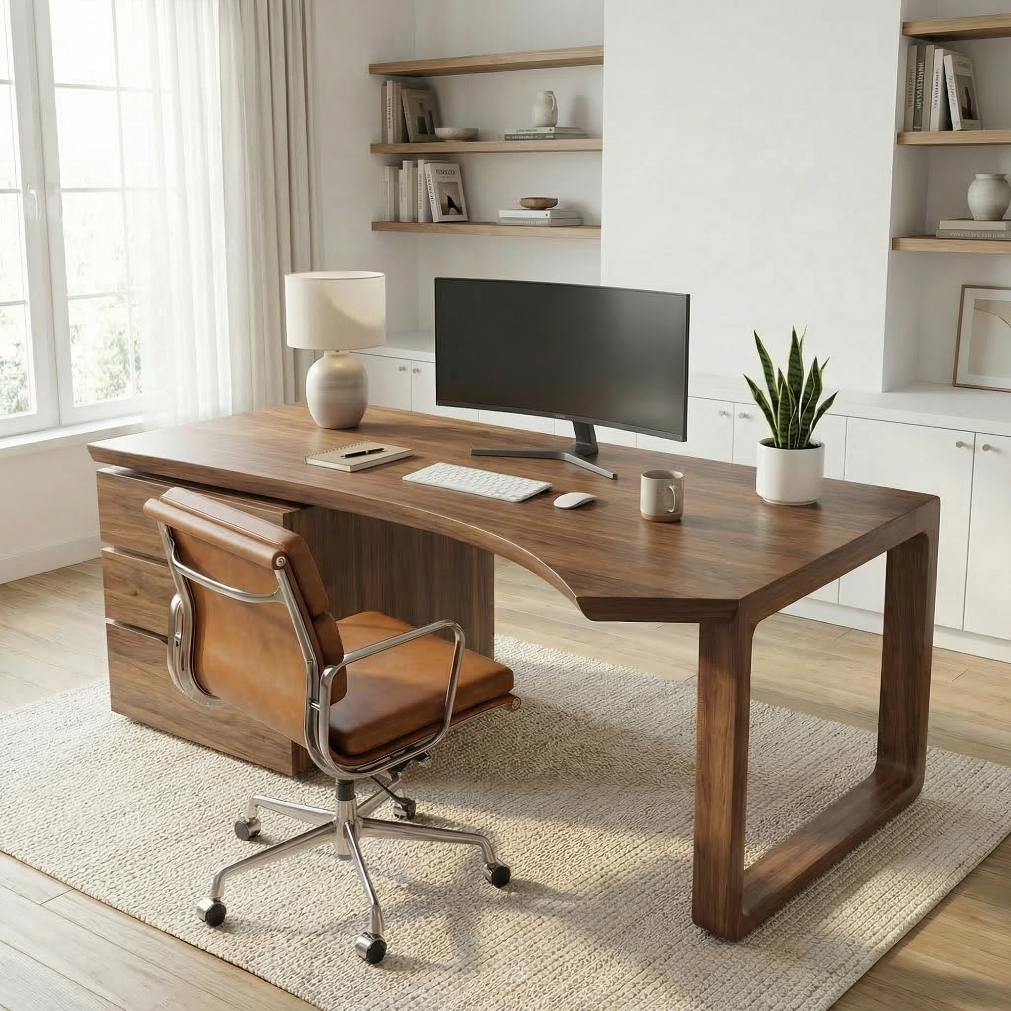 Mid Century Office Desk For Home Office And Workspace SINLKIDK092