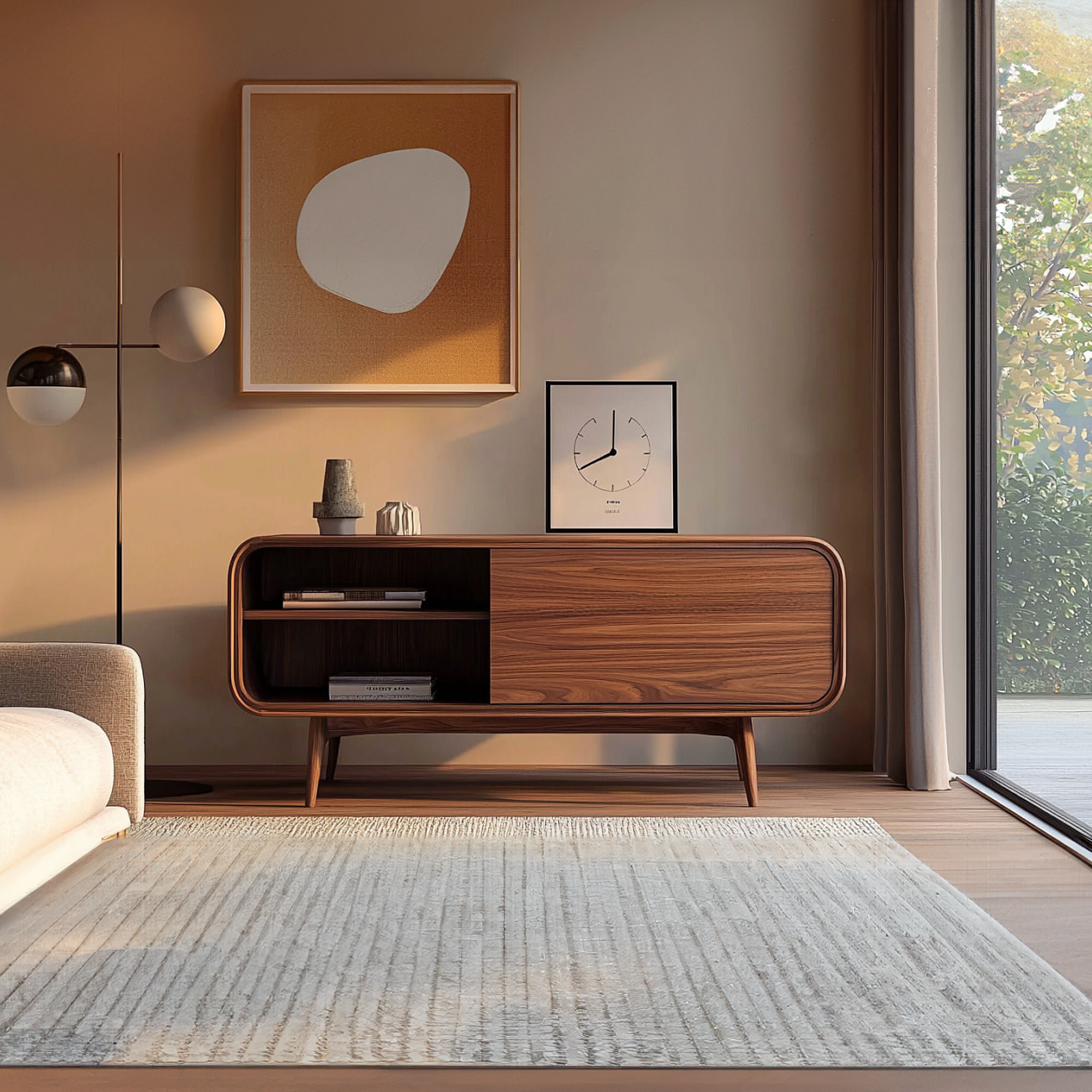 Mid Century Modern Bookshelf Cabinet Living Room Or Study Room SINLKISC265