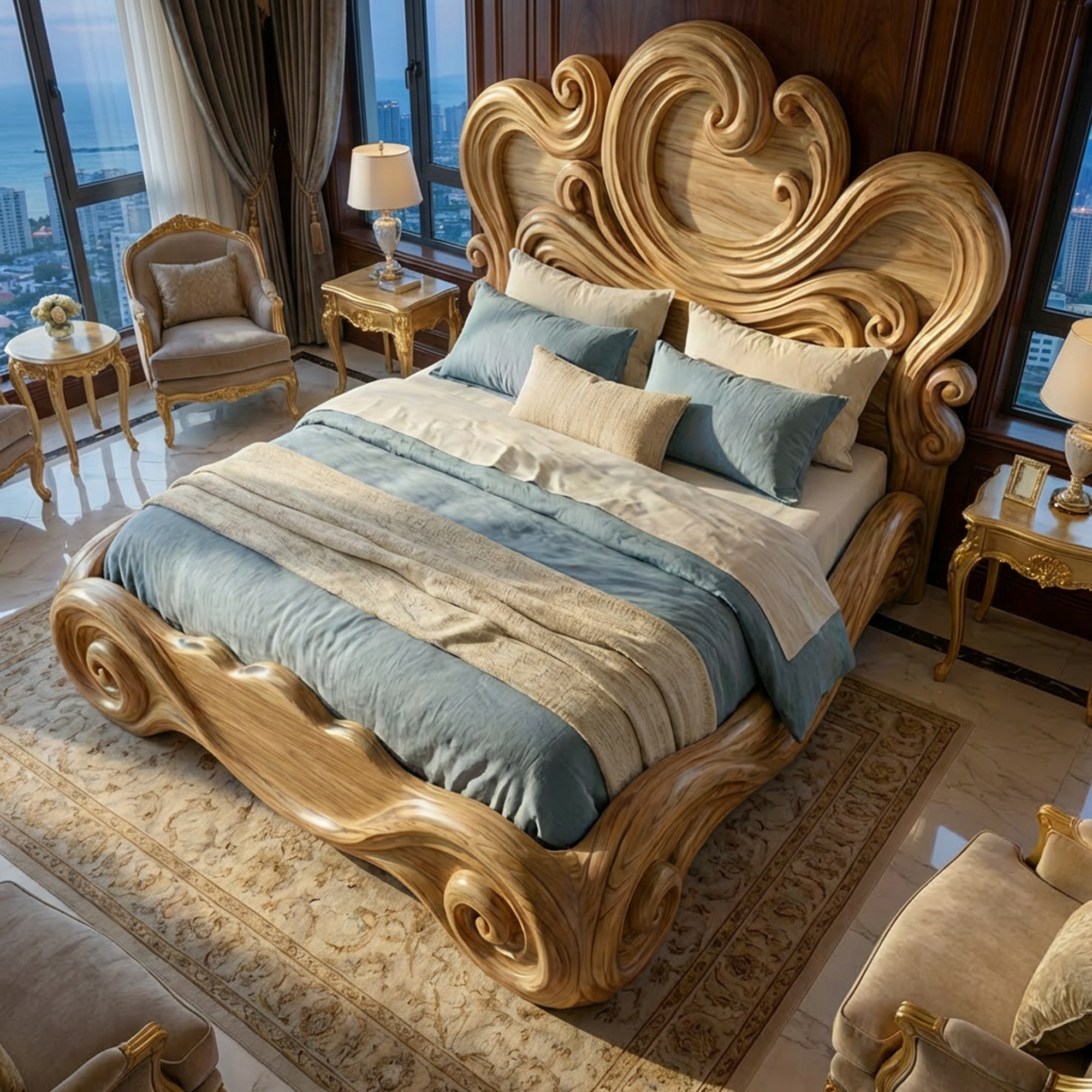 Rustic Artistic Bedroom Bed Frame For Bedroom Or Master Bedroom SINLKIWB096