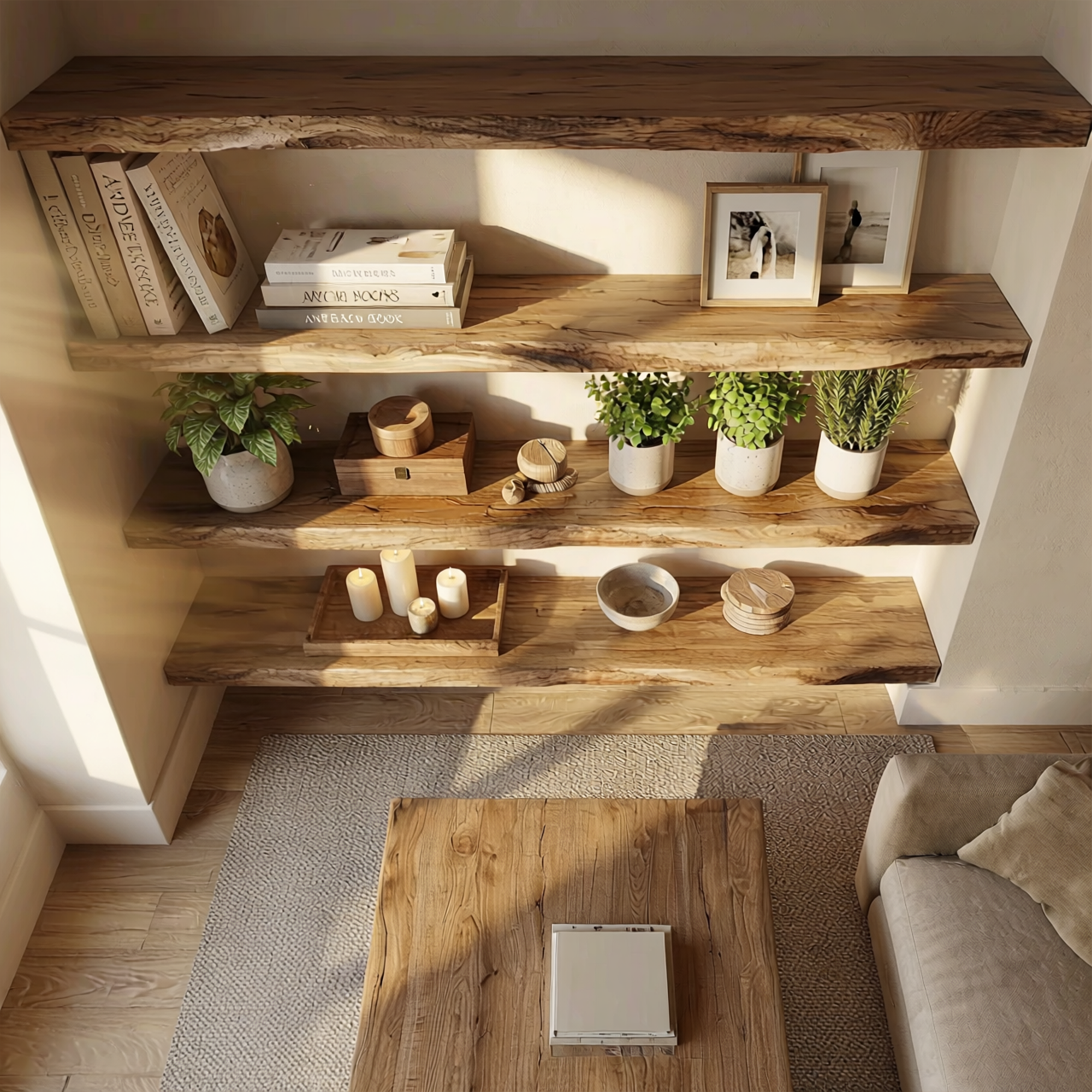 Modern Farmhouse Solid Wood Kitchen Wall Shelving Open Storage Rack SINLKIFL499