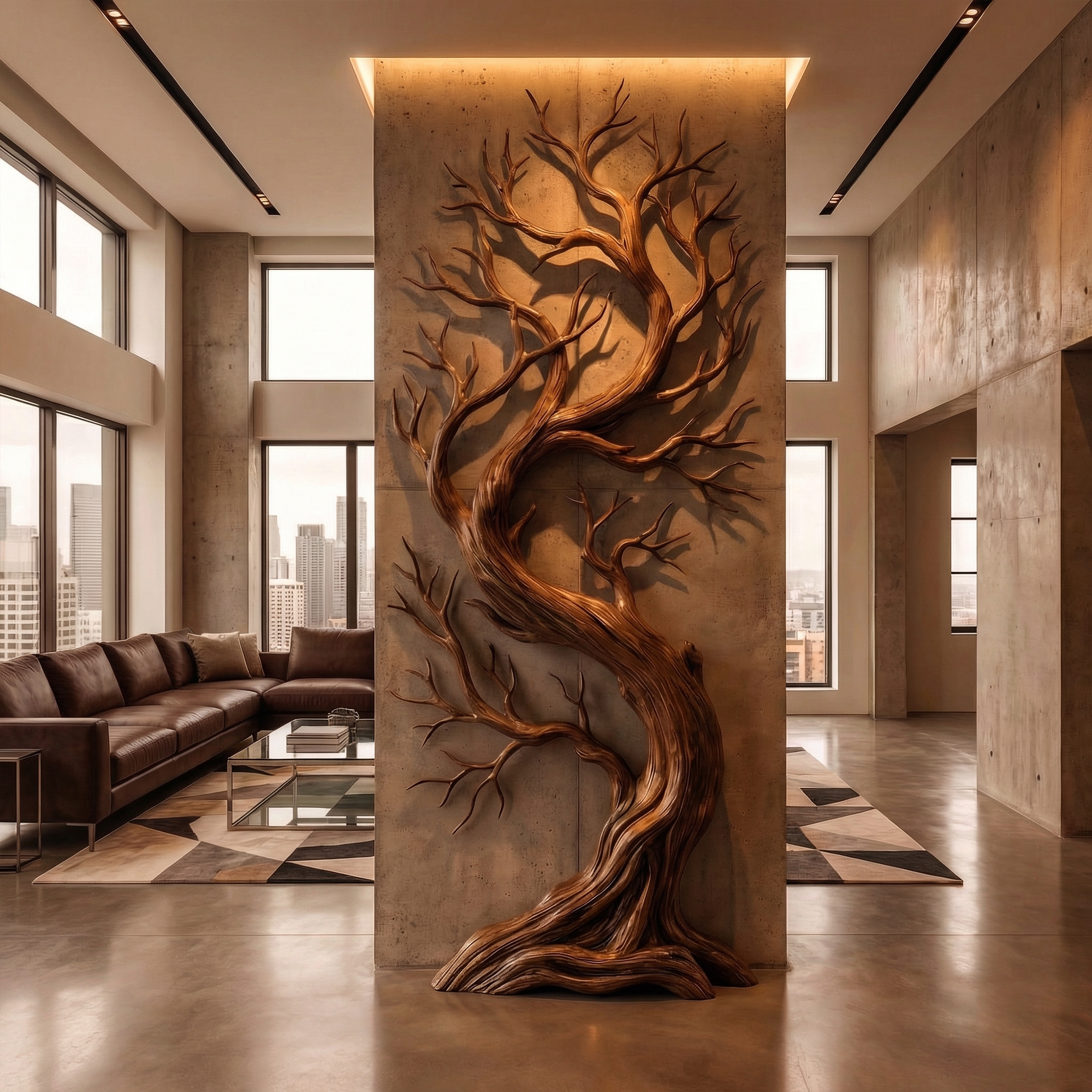 Rustic Tree Wall Art Sculpture Living Room And Hallway SINLKIWD052