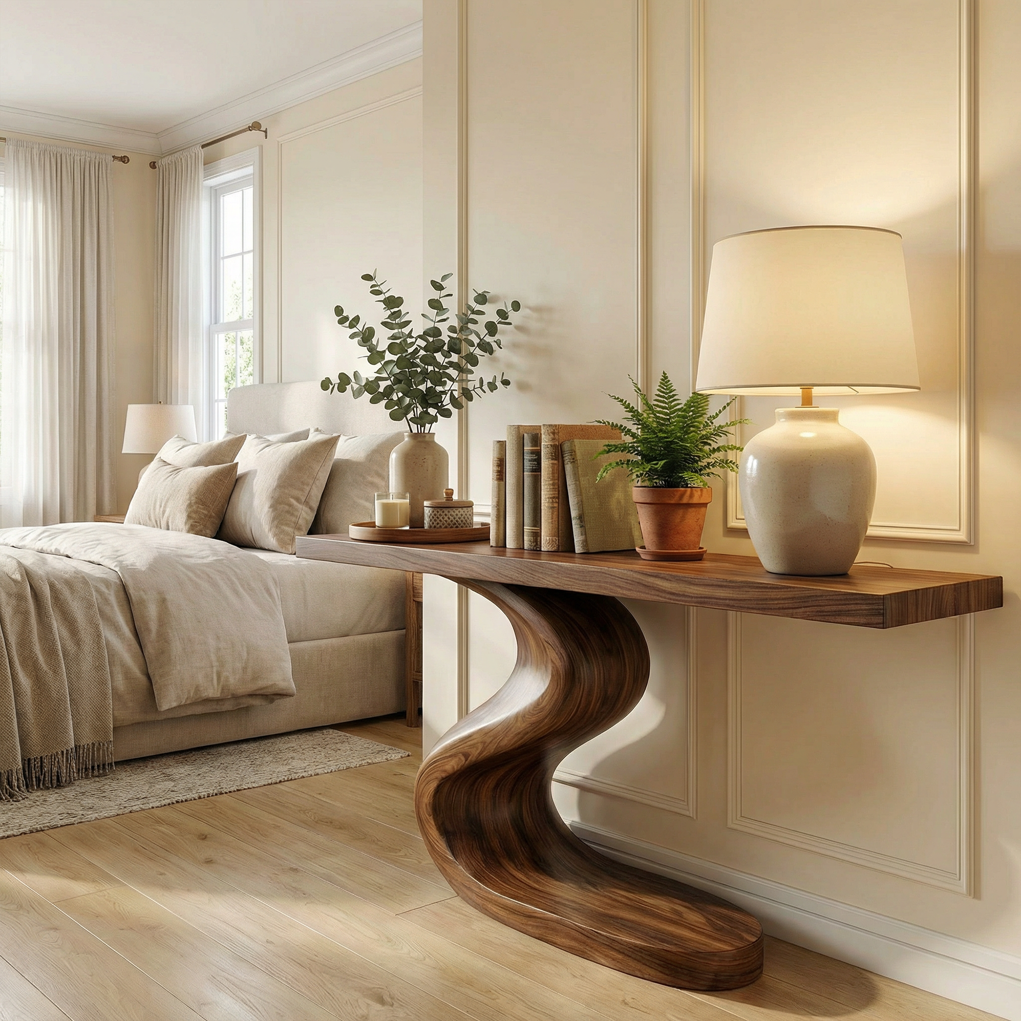 Artistic Flowing Base Console Table Entryway Hallway Living Room SINLKICS491