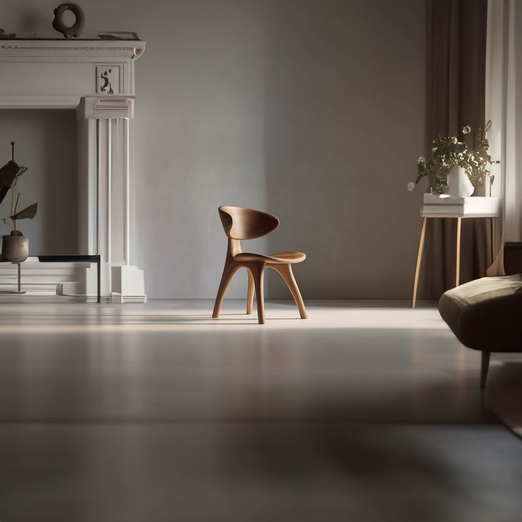 Organic Modern Accent Chair Living Room Or Bedroom SINLKIWC006