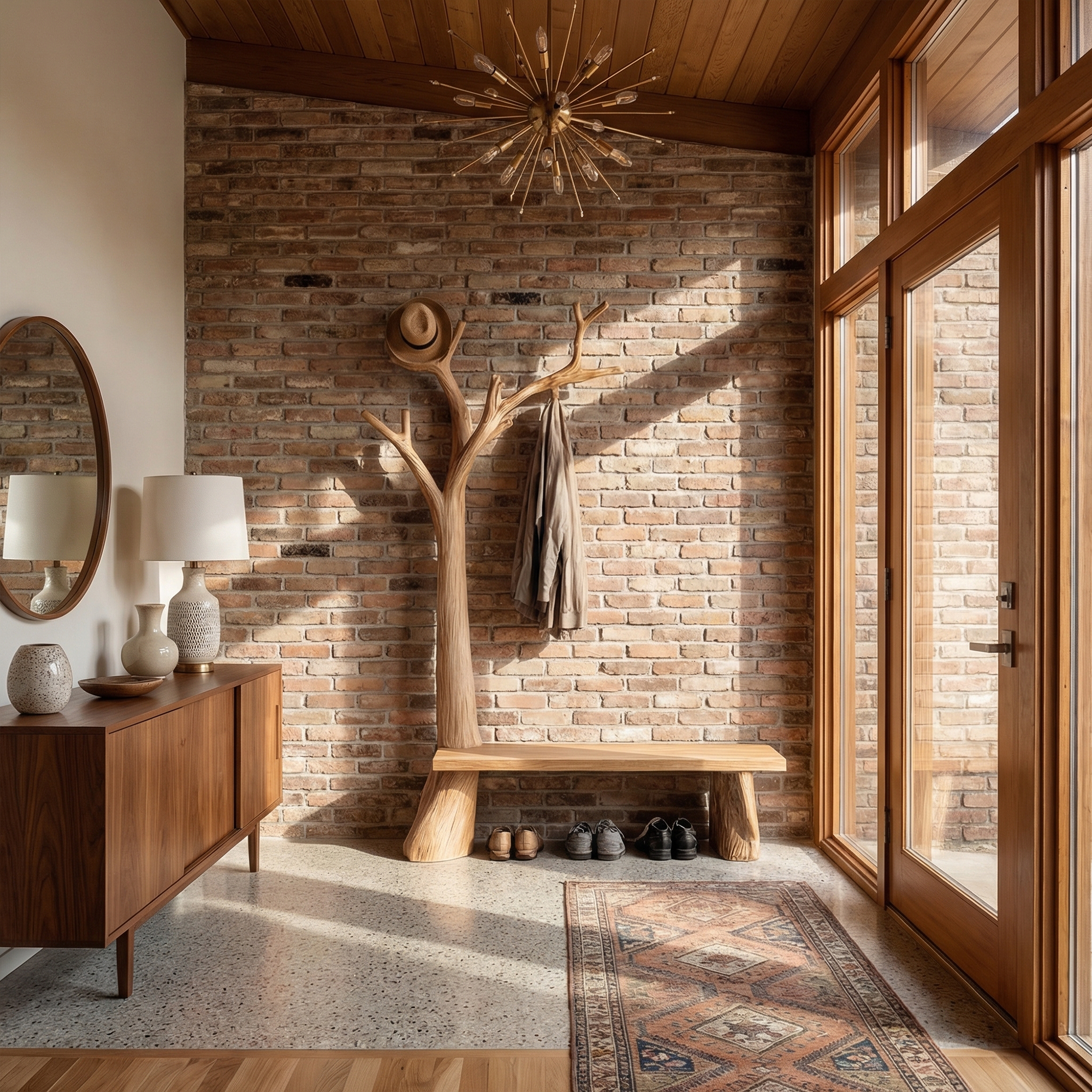 Rustic Standing Tree Coat Rack Entryway And Living Room SINLKITCR107