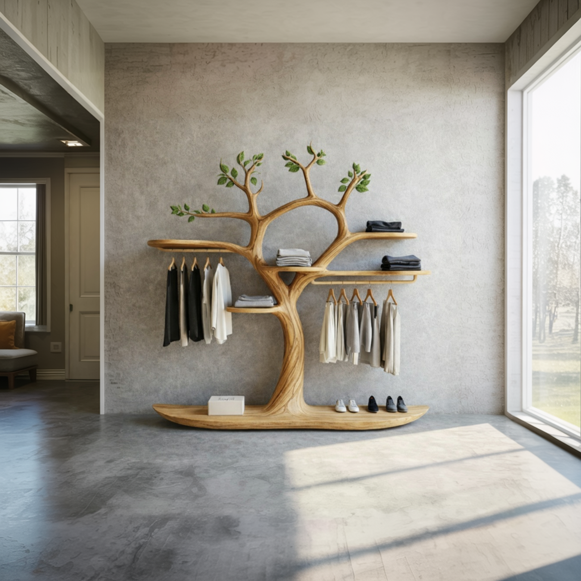 Rustic Tree Style Coat Rack Home Entryway Decor SINLKITCR089