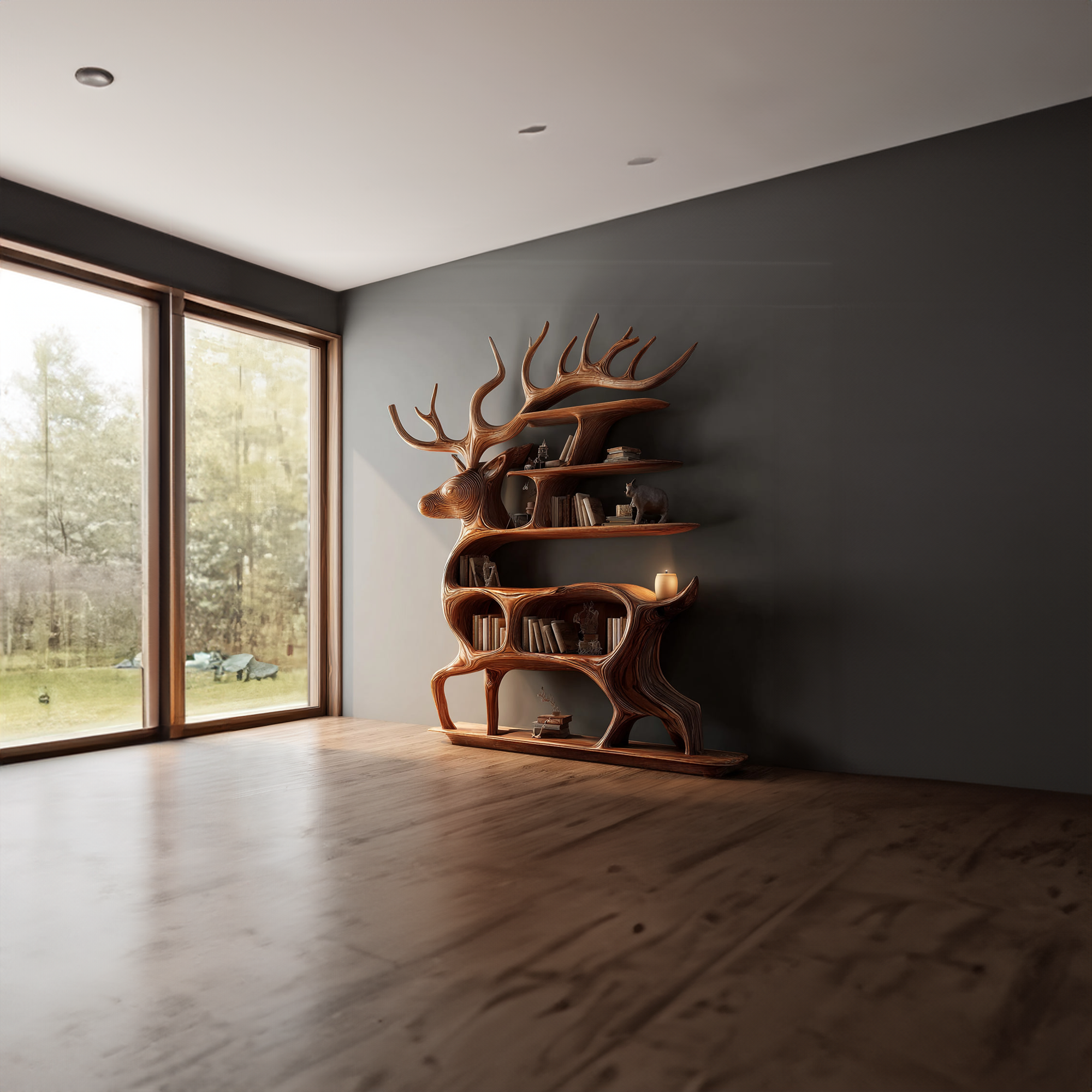 Rustic Deer Display Shelf Living Room Or Bedroom SINLKISC098