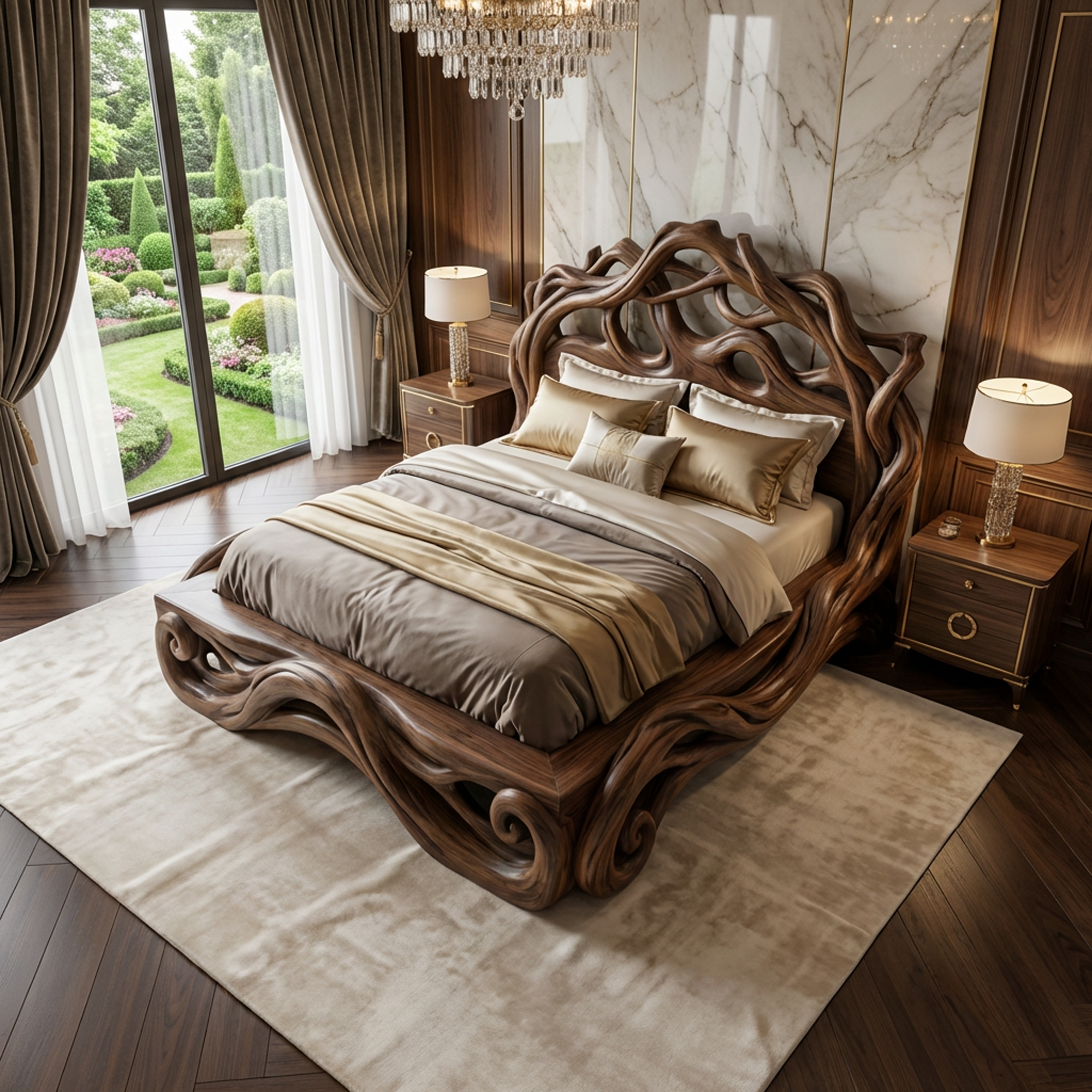 Rustic Platform Style Bed For Bedroom Or Private Room SINLKIWB103