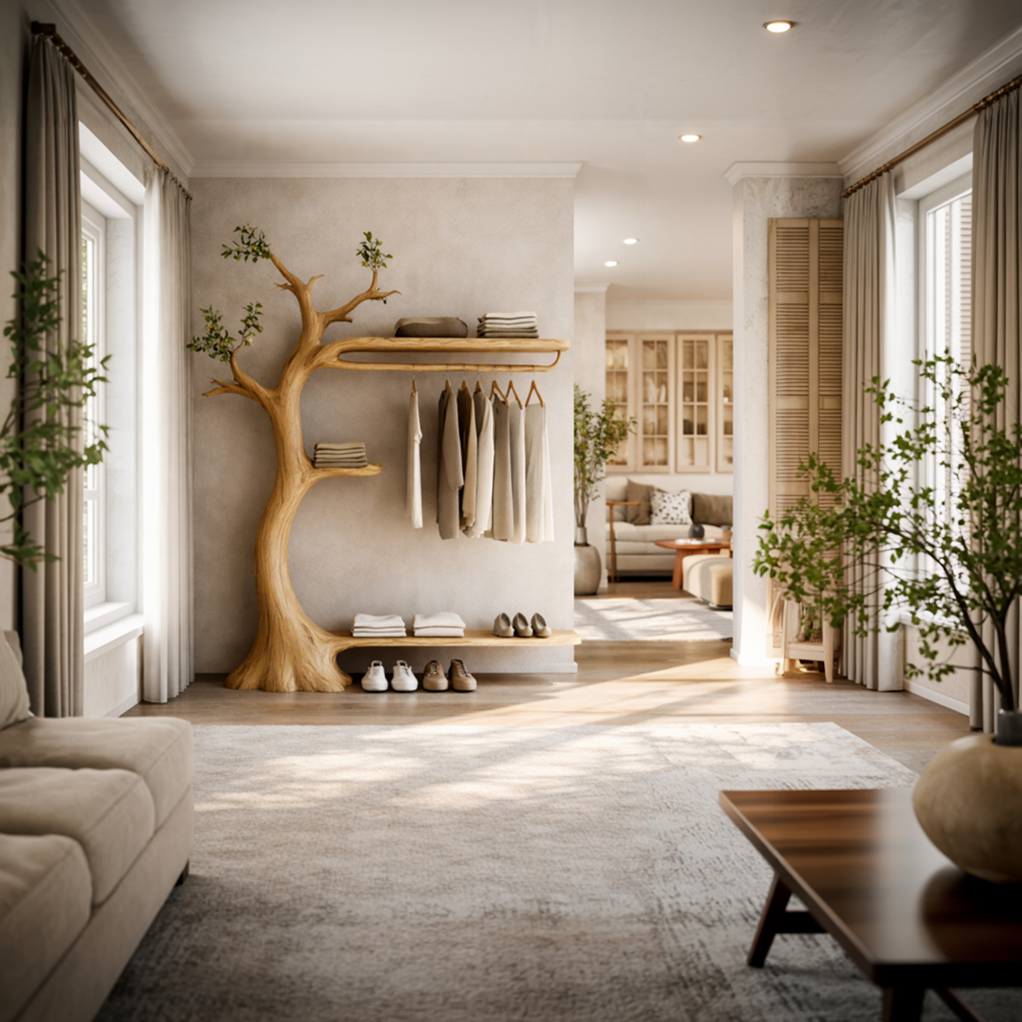 Midcentury Modern Tree Coat Rack Interior Corner SINLKITCR090