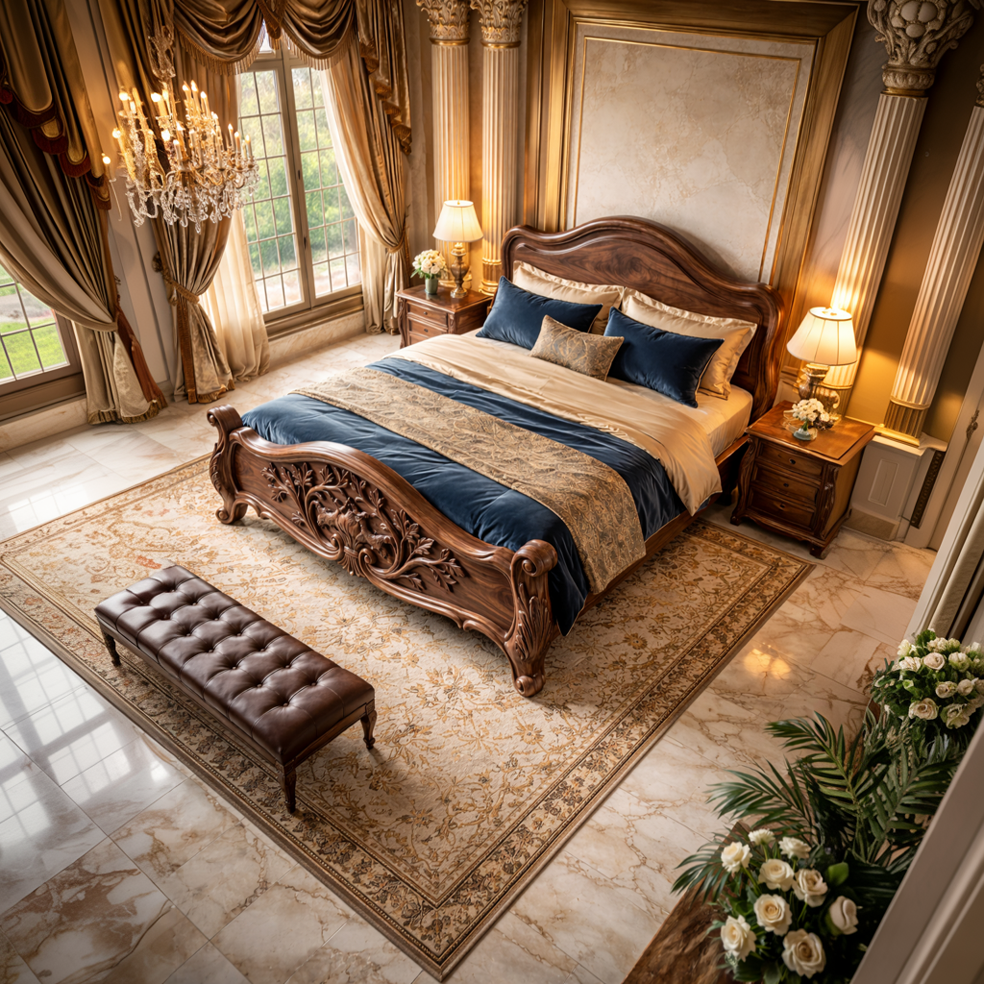 Rustic Sculpted Form Bed Frame For Bedroom And Interior Space SINLKIWB102