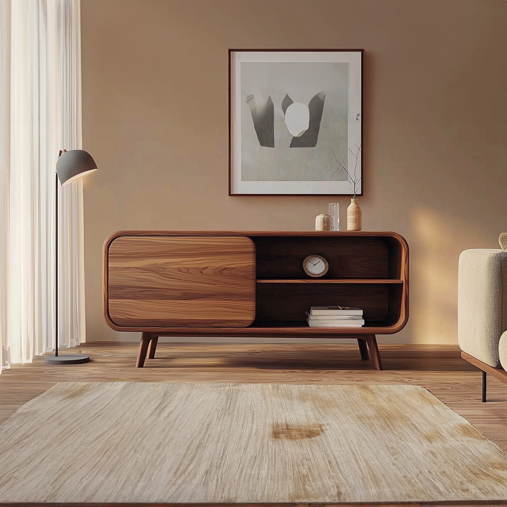 Mid Century Wood Organizer Cabinet Hallway Or Living Room SINLKISC264