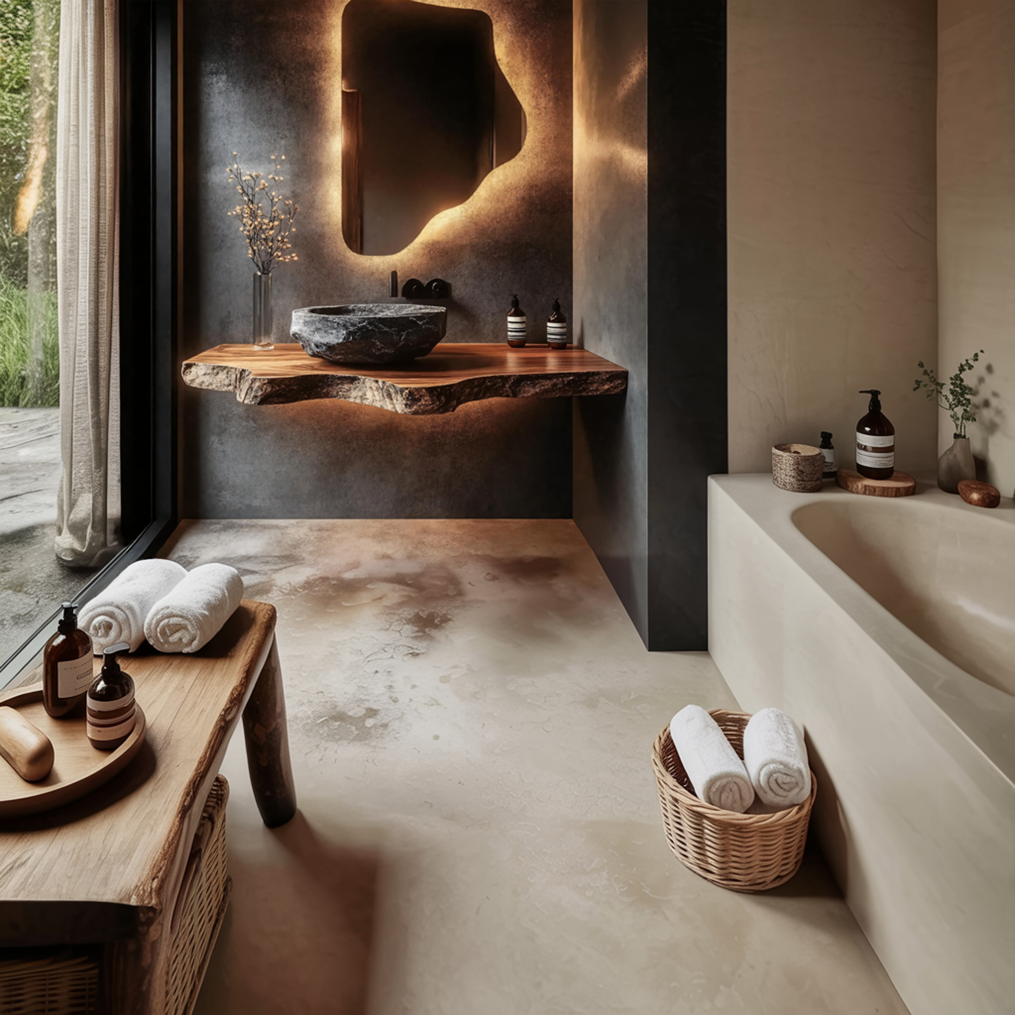 Rustic Live Edge Bathroom Vanity Floating Shelf Console SINLKIBRV246