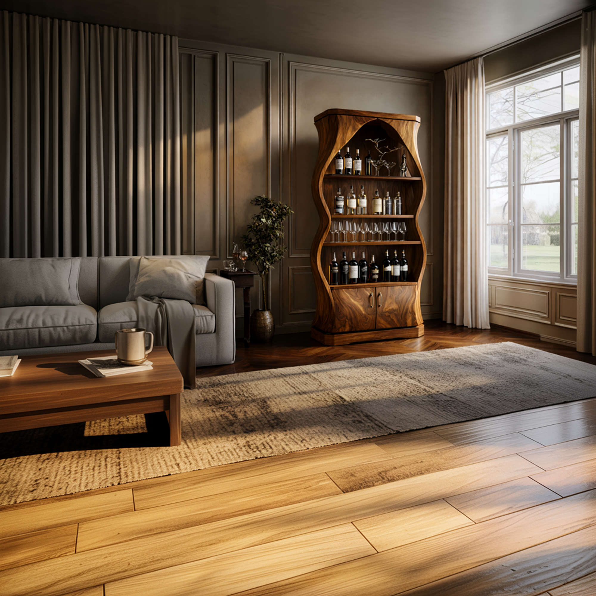 Artisan Solid Wood Wine Cabinet Dining Room SINLKISC454