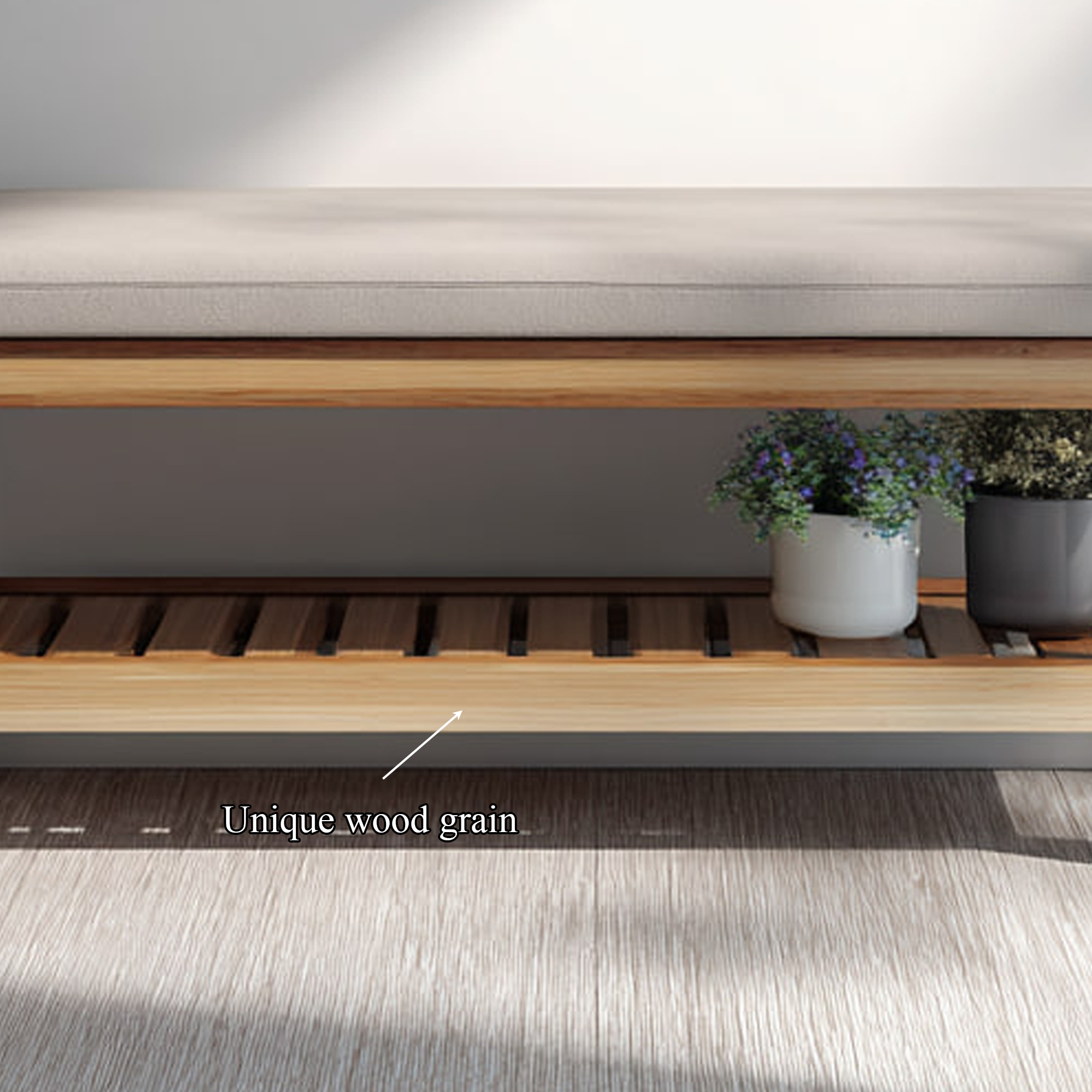 Midcentury Farmhouse Shoe Bench Entryway SINLKISB041