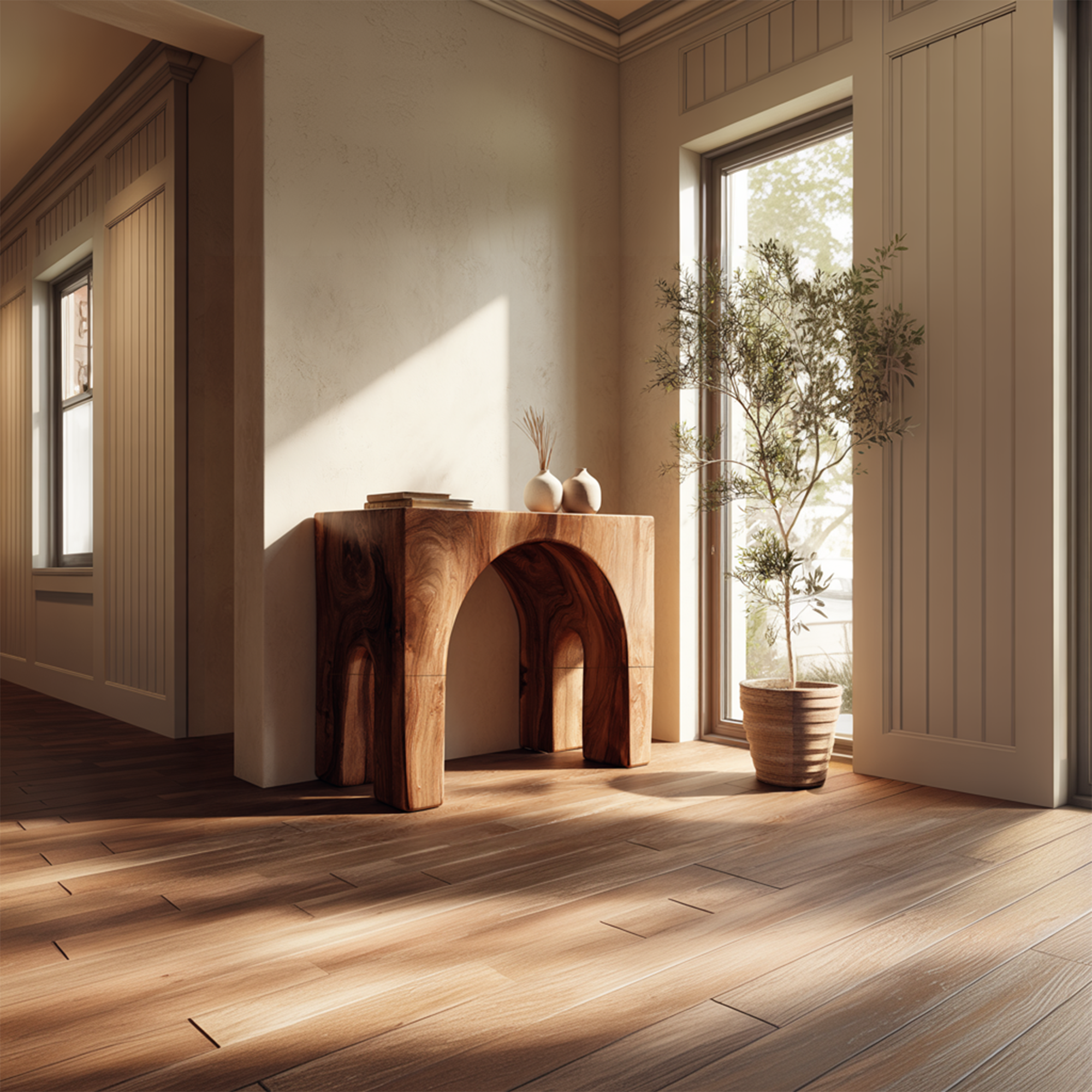 Mid Century Modern Console Live Edge Wood Hallway SINLKICS411