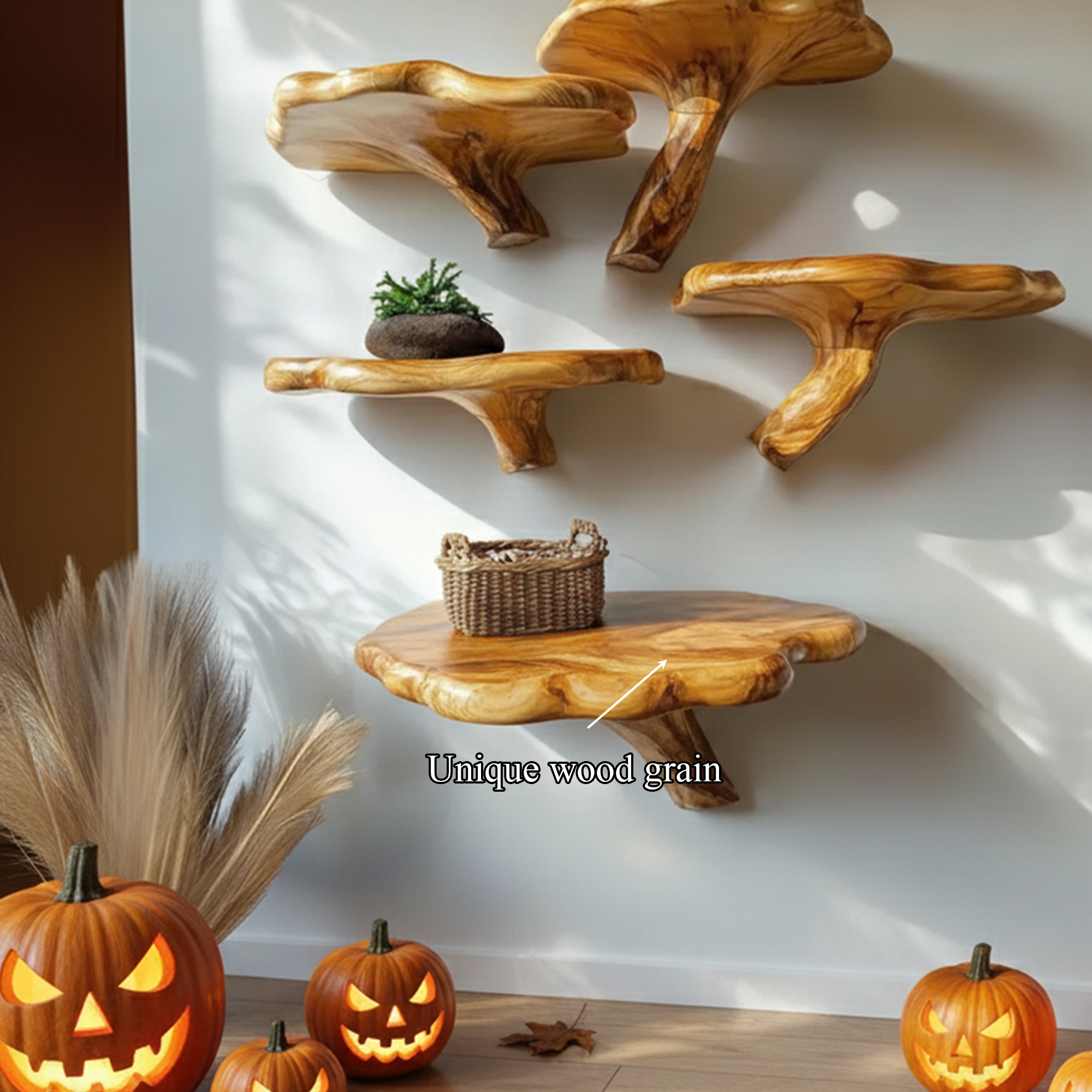 Mid Century Modern Halloween Floating Shelf Wall Decoration SINLKIHW042