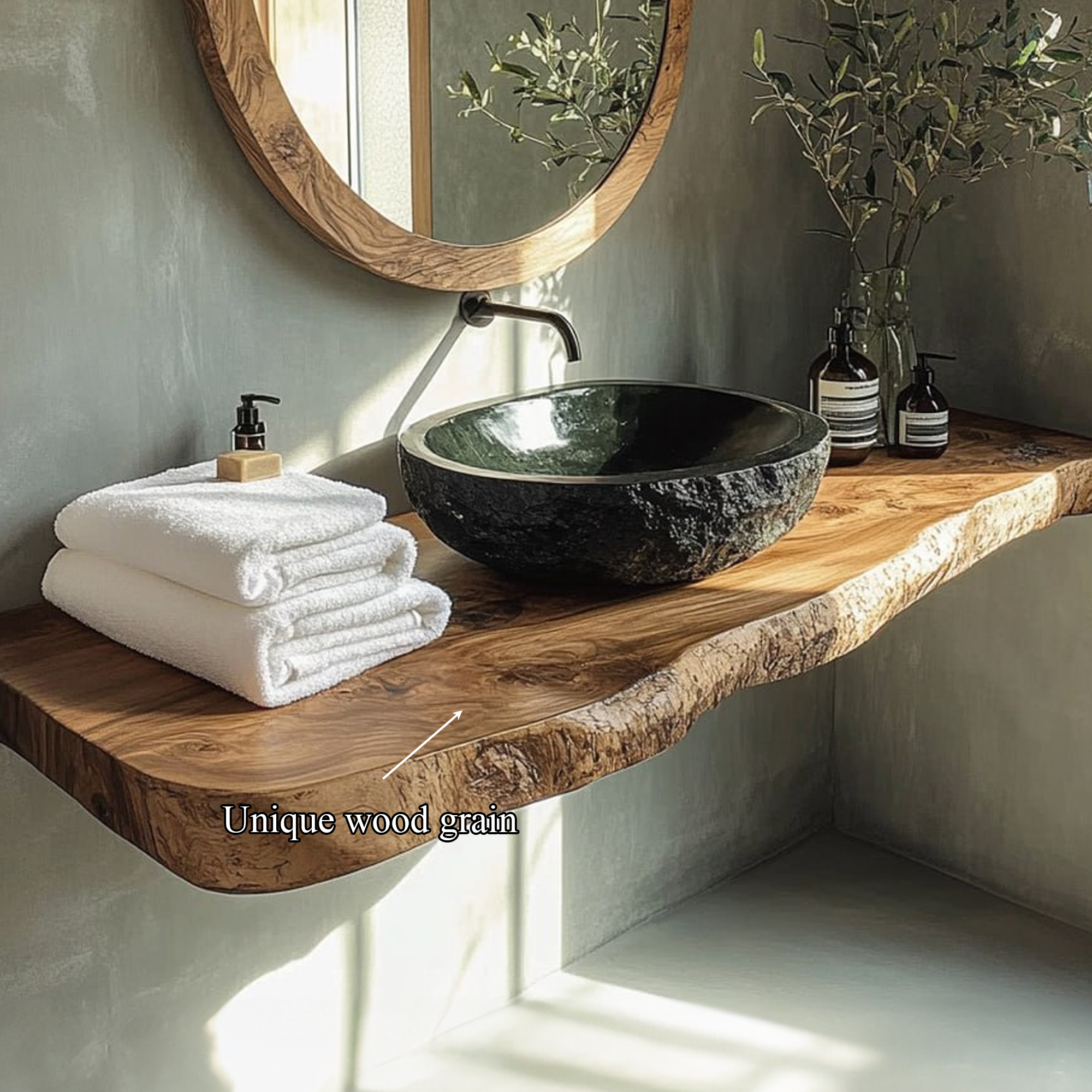 Rustic Stone Basin Vanity Bathroom SINLBRV114