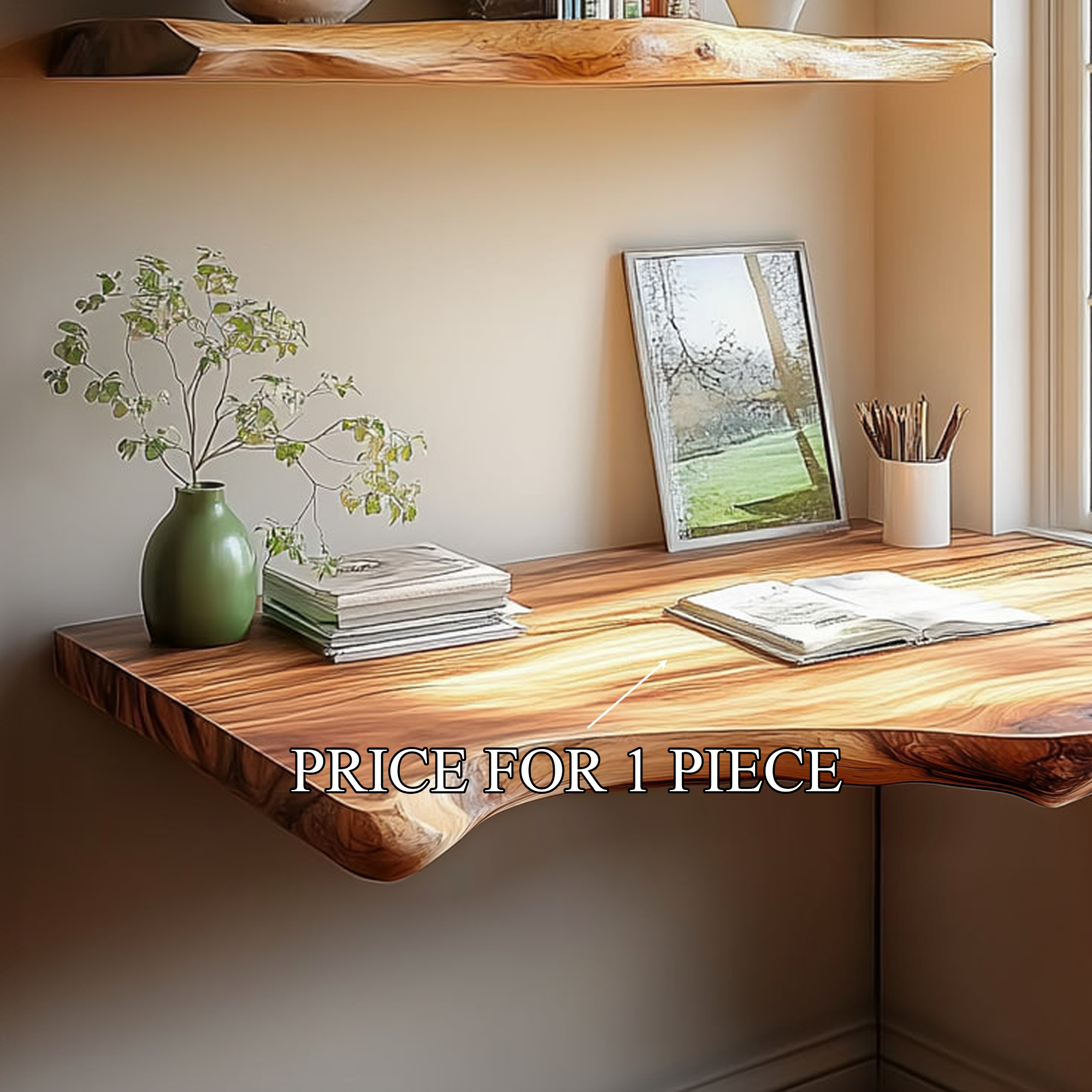 Rustic Floating Wall Shelf Desk Bedroom And Office SINLKIFL215