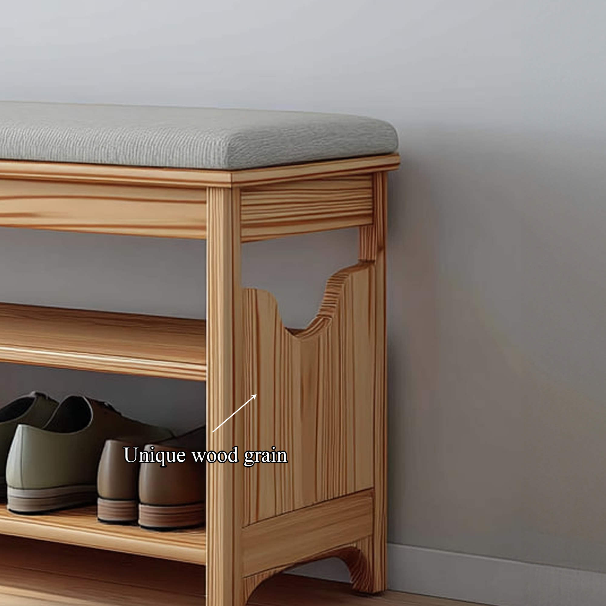 Midcentury Farmhouse Bench Shoe Rack Entryway SINLKISB045