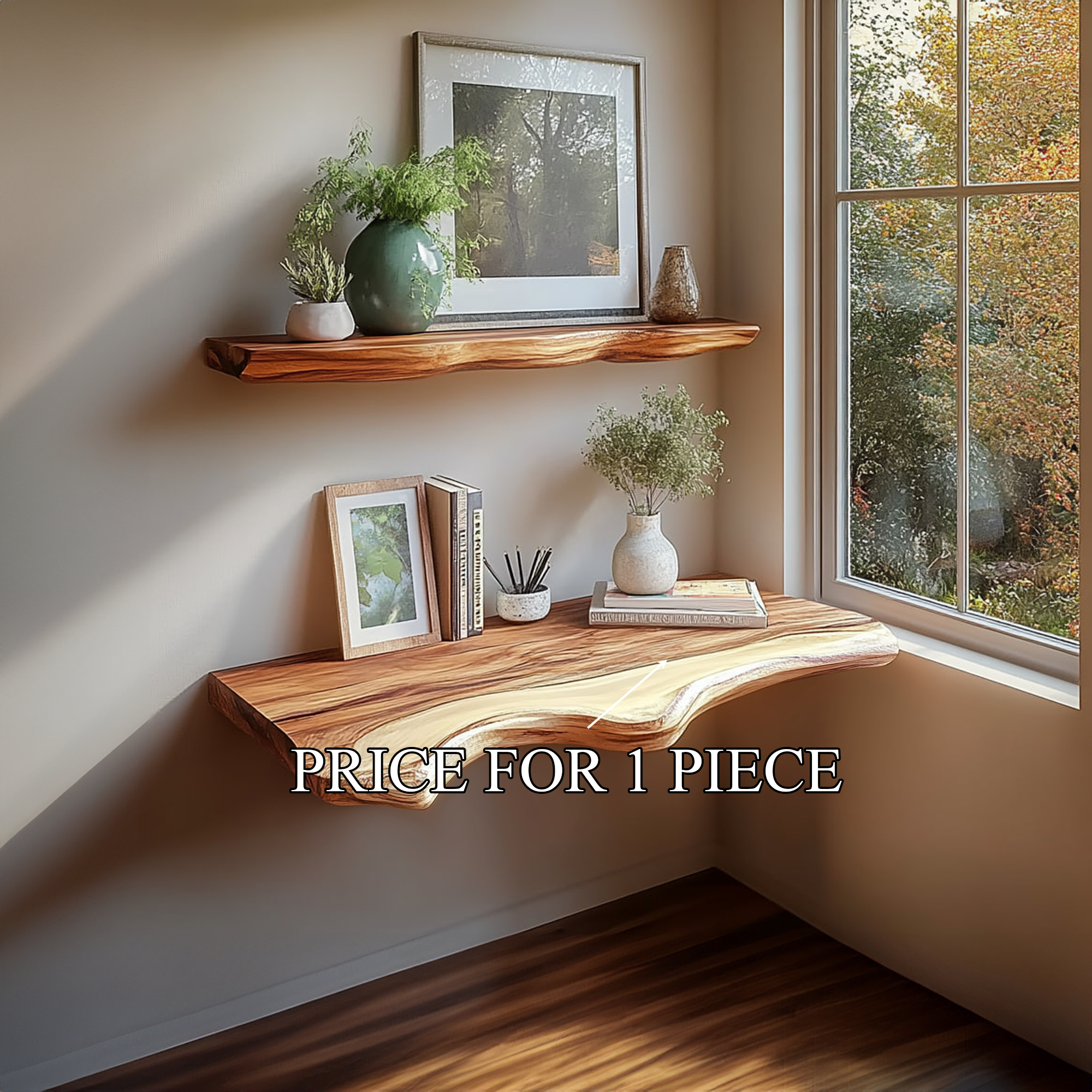 Mid Century Floating Wall Desk Shelf Modern Office SINLKIFL217