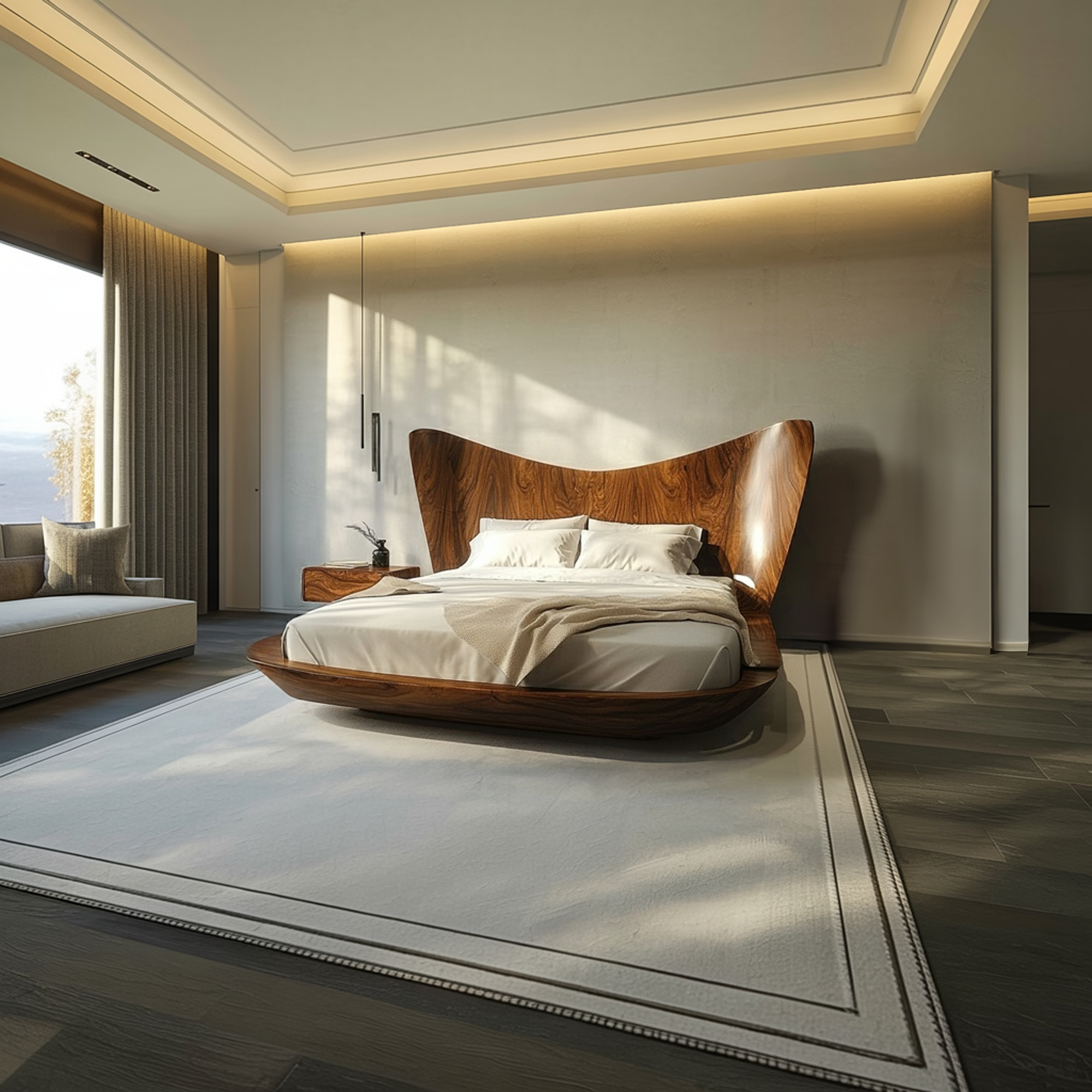 Contemporary Minimalist Bed Frame Bedroom Interior SINLKIWB084
