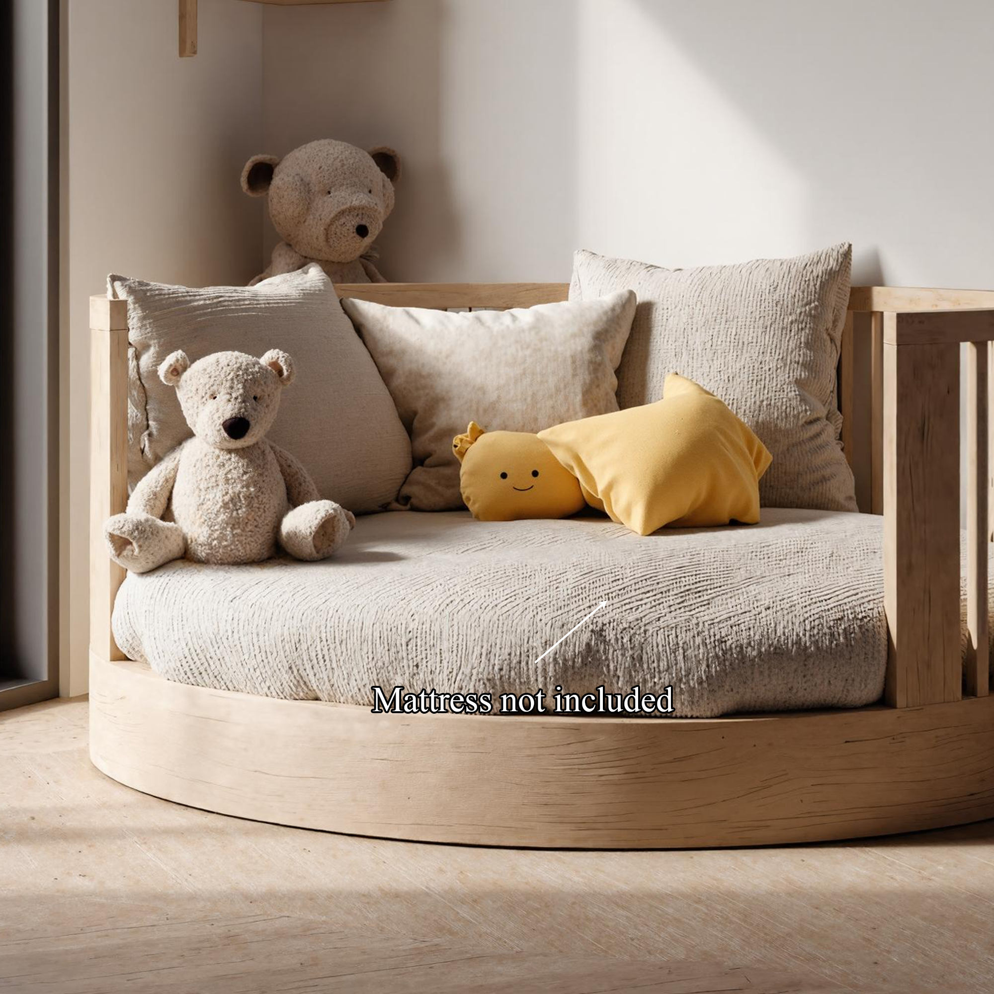 Mid Century Round Kids Bed Nursery Bedroom SINLKIWB50