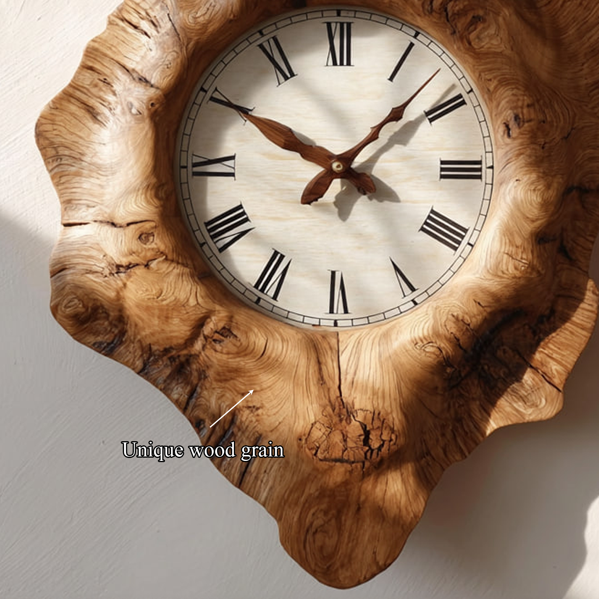 Rustic Organic Wooden Wall Clock Living Room Or Entryway Decor SINLKICK002