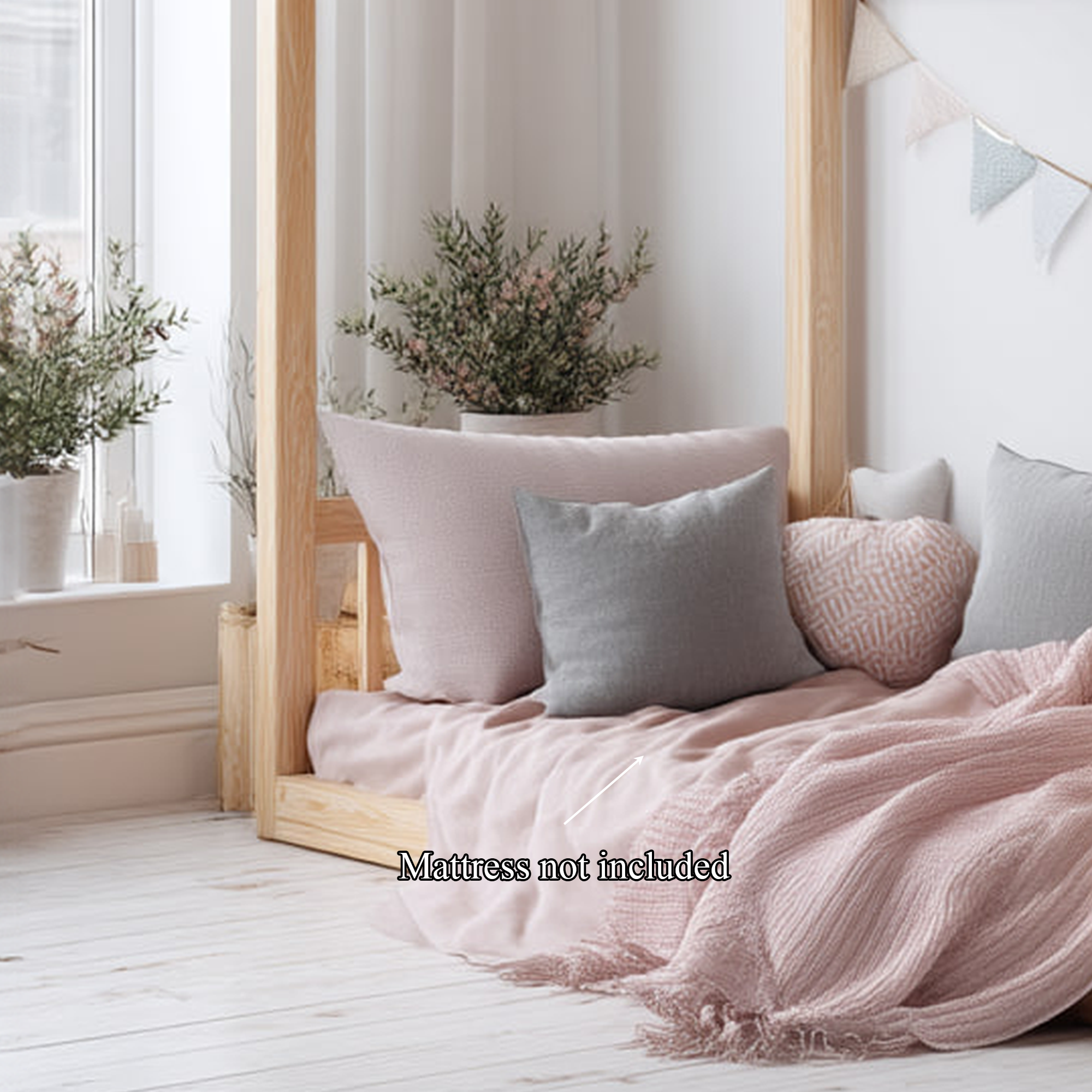 Mid Century Montessori Floor Bed Toddler Room Nursery SINLKIWB57