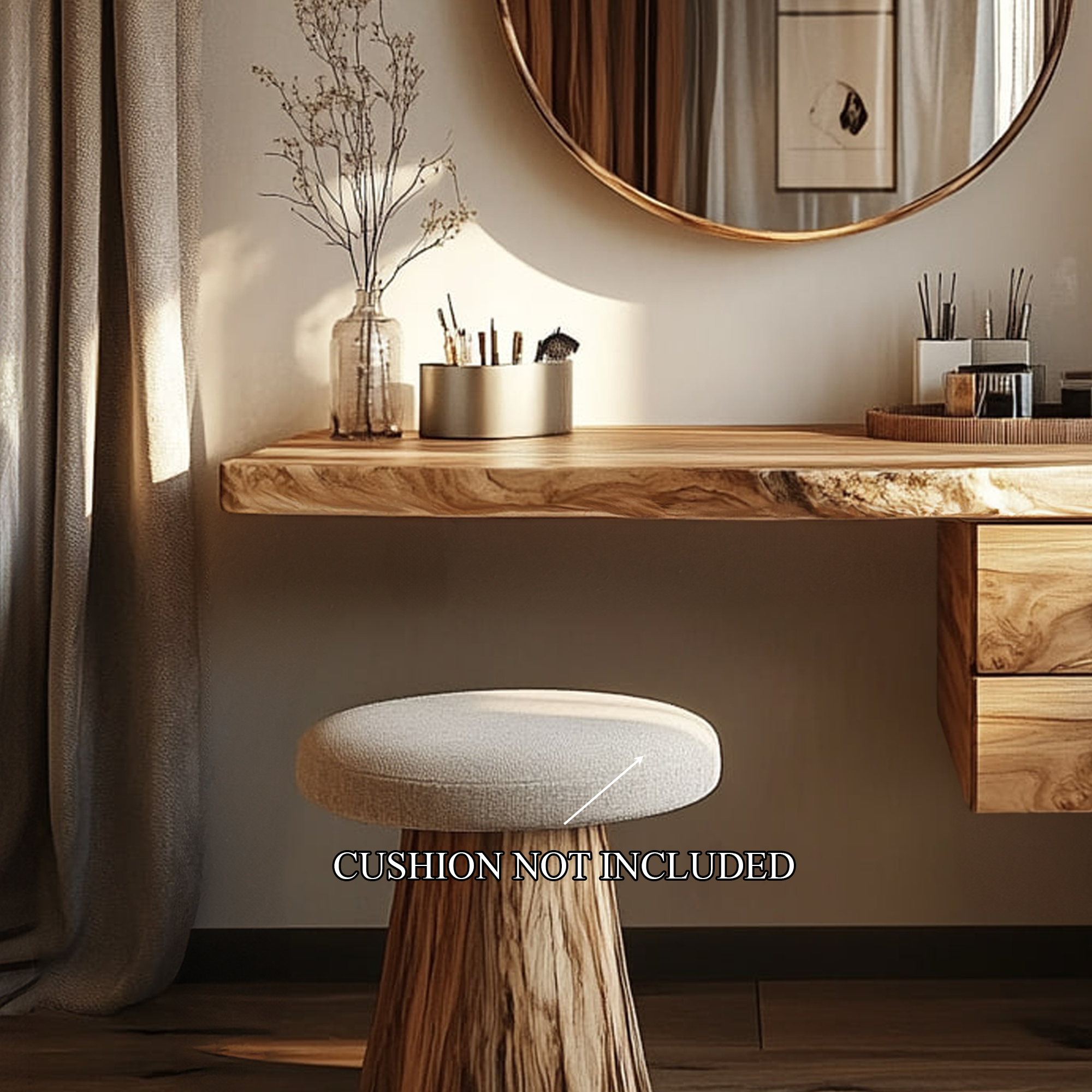 Modern Organic Solid Wood Dressing Table Bedroom Floating SINLKIFL241