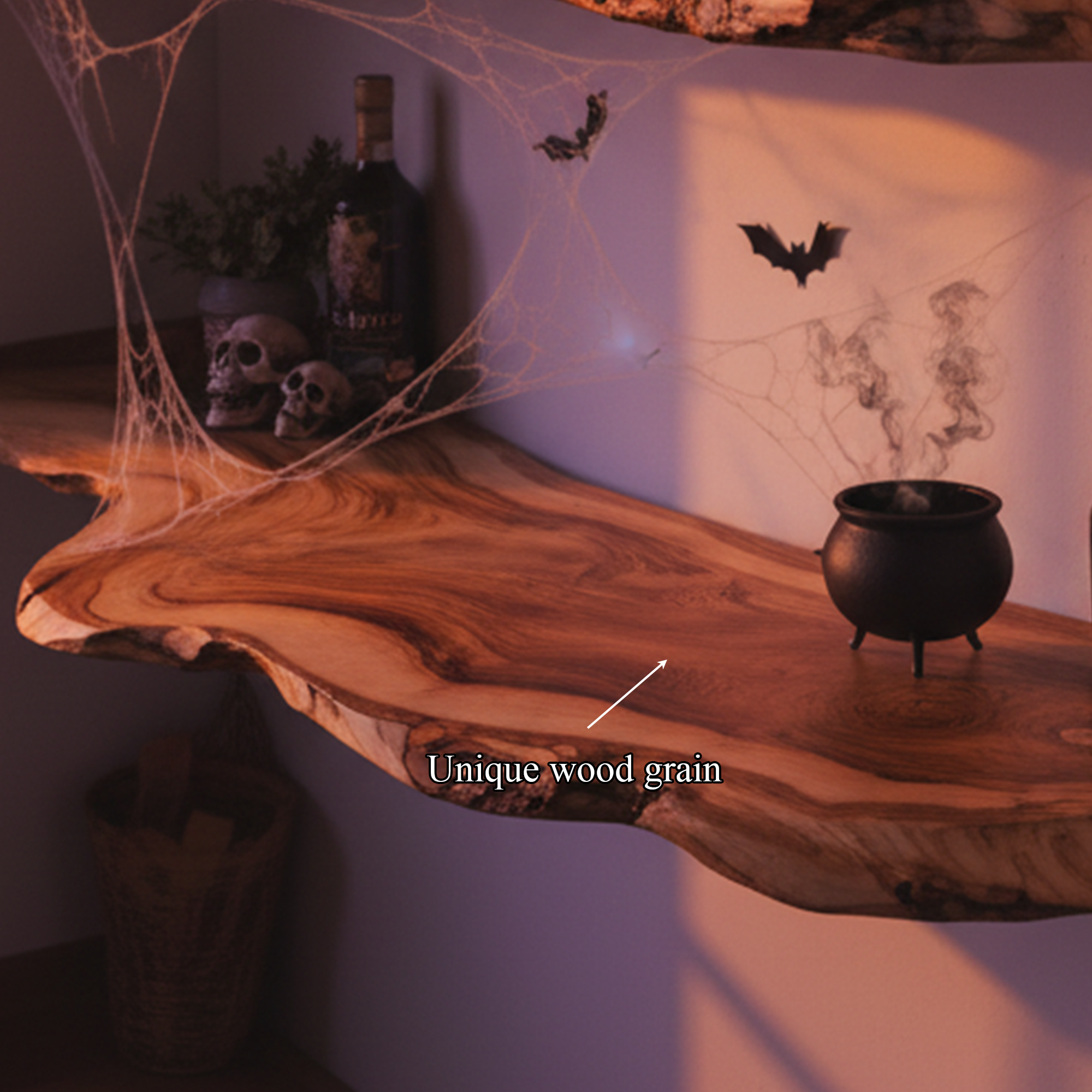 Rustic Floating Wooden Shelves Halloween Decoration Living Room SINLKIHW035