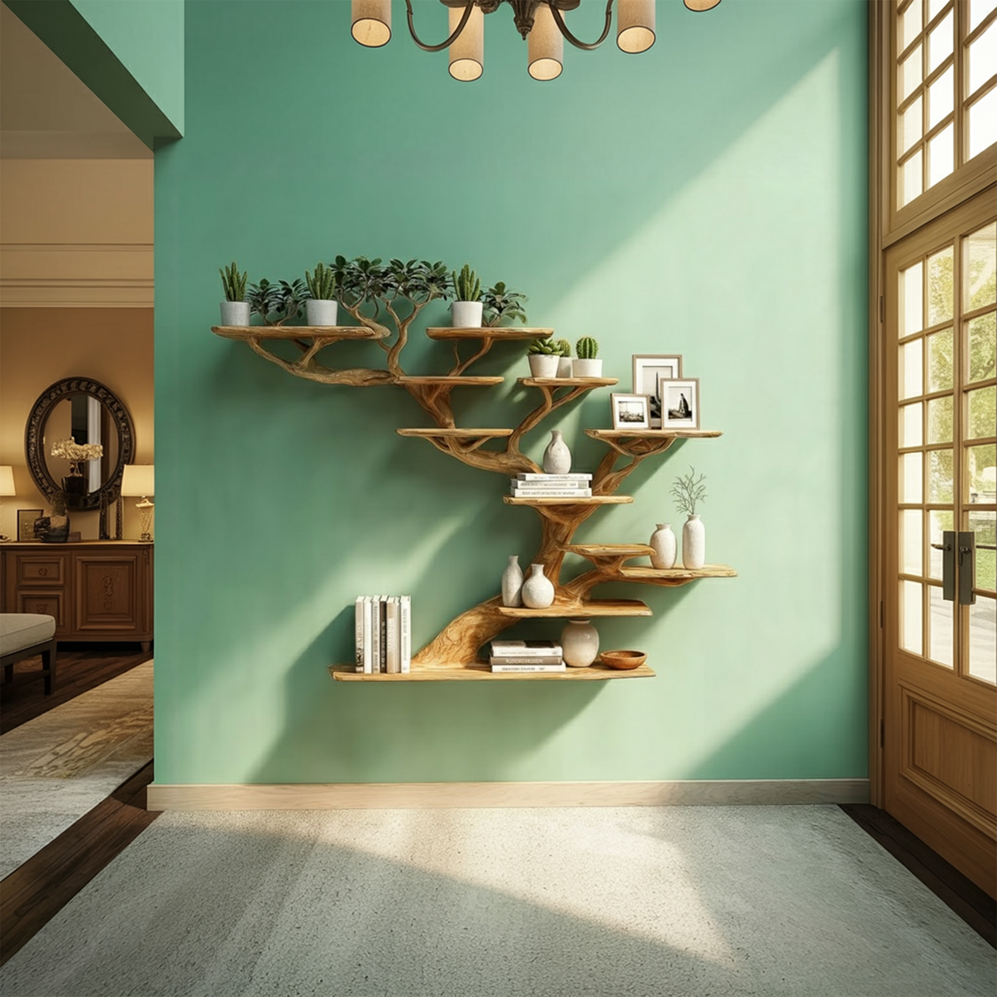 Rustic Organic Branch Shelf Living Room Or Study Room SINLKITB599