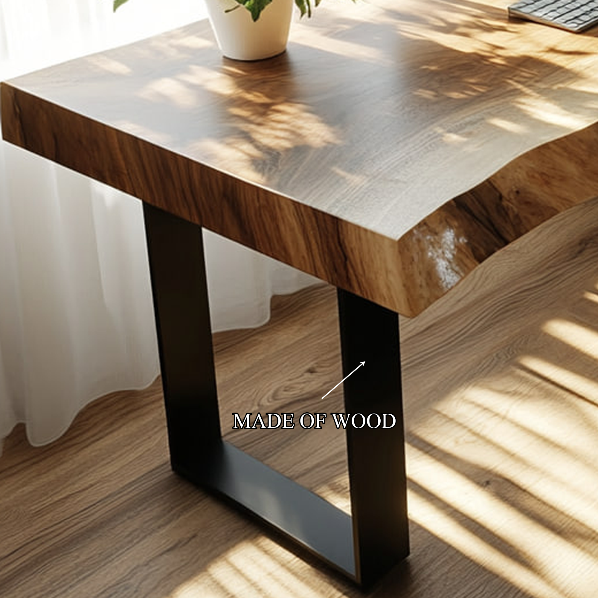 Rustic Live Edge Writing Desk Home Office And Reading Room SINLKIDK024