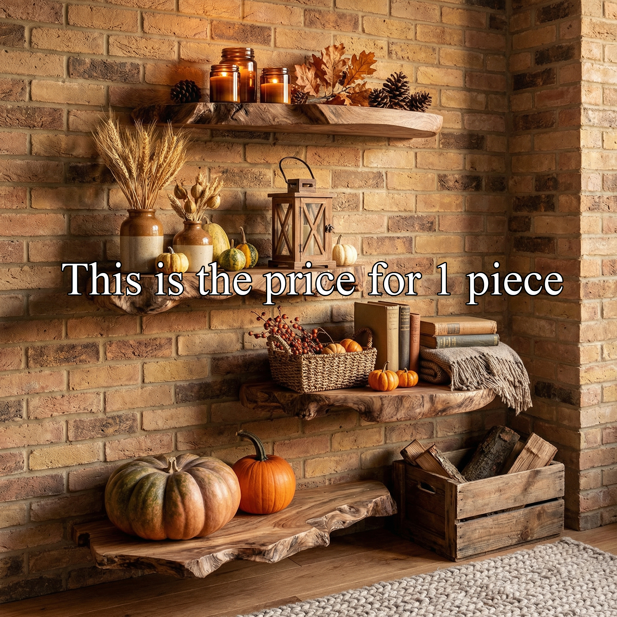 Modern Live Edge Corner Floating Shelves Solid Wood Rustic Wall Display SINLKIFL494