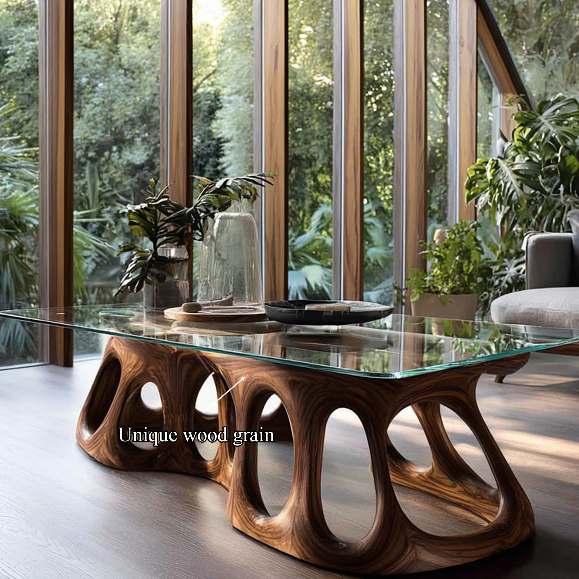 Mid Century Sculptural Coffee Table Modern Living Room SINLKICF084