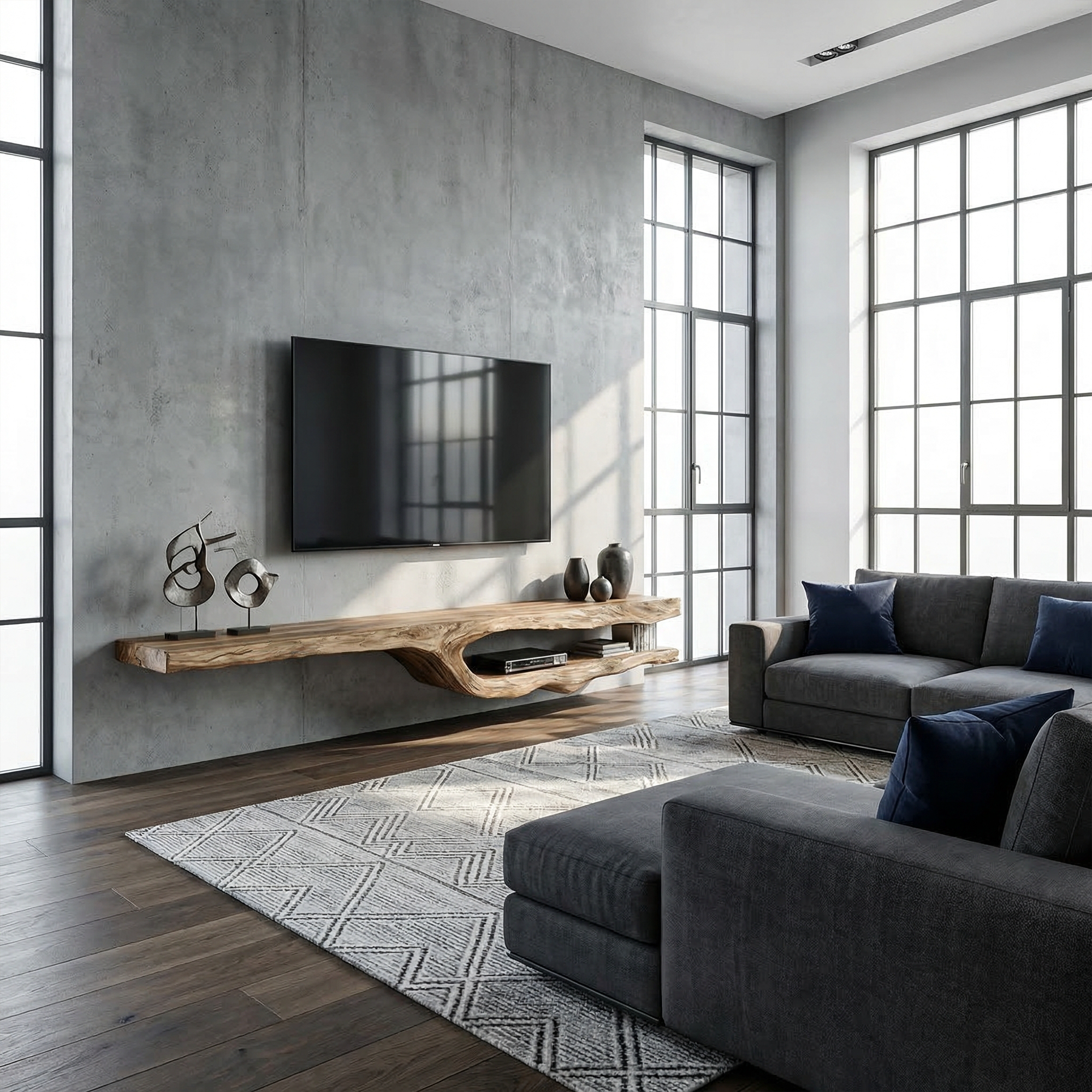 Rustic Floating TV Shelf For Living Room And Bedroom SINLKITS002