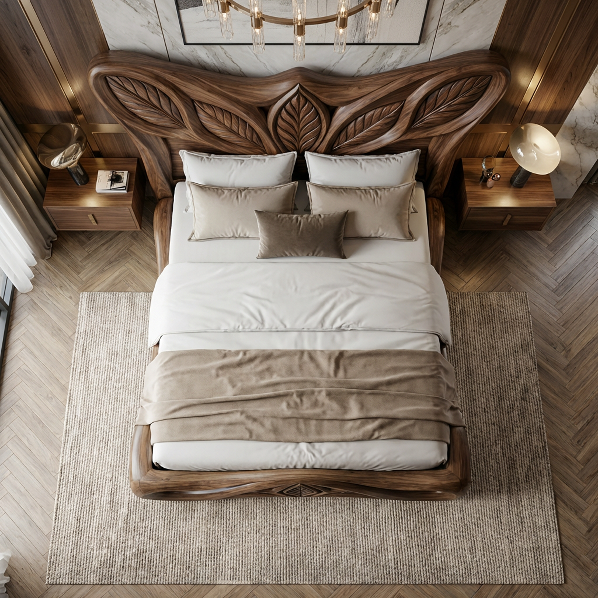 Rustic Handcrafted Style Bed Frame For Bedroom And Sleeping Space SINLKIWB097