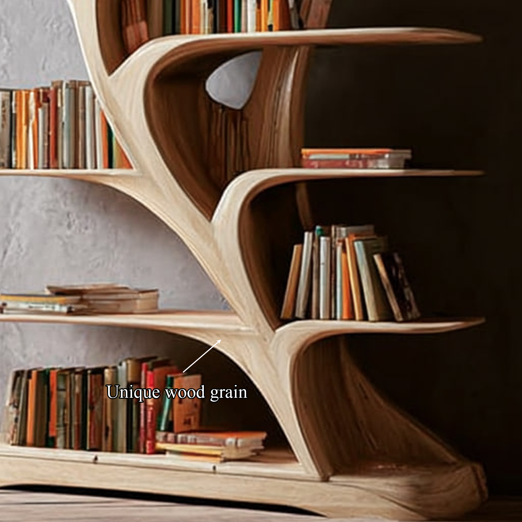 Midcentury Tree Bookshelf Bedroom Reading SINLKITB250