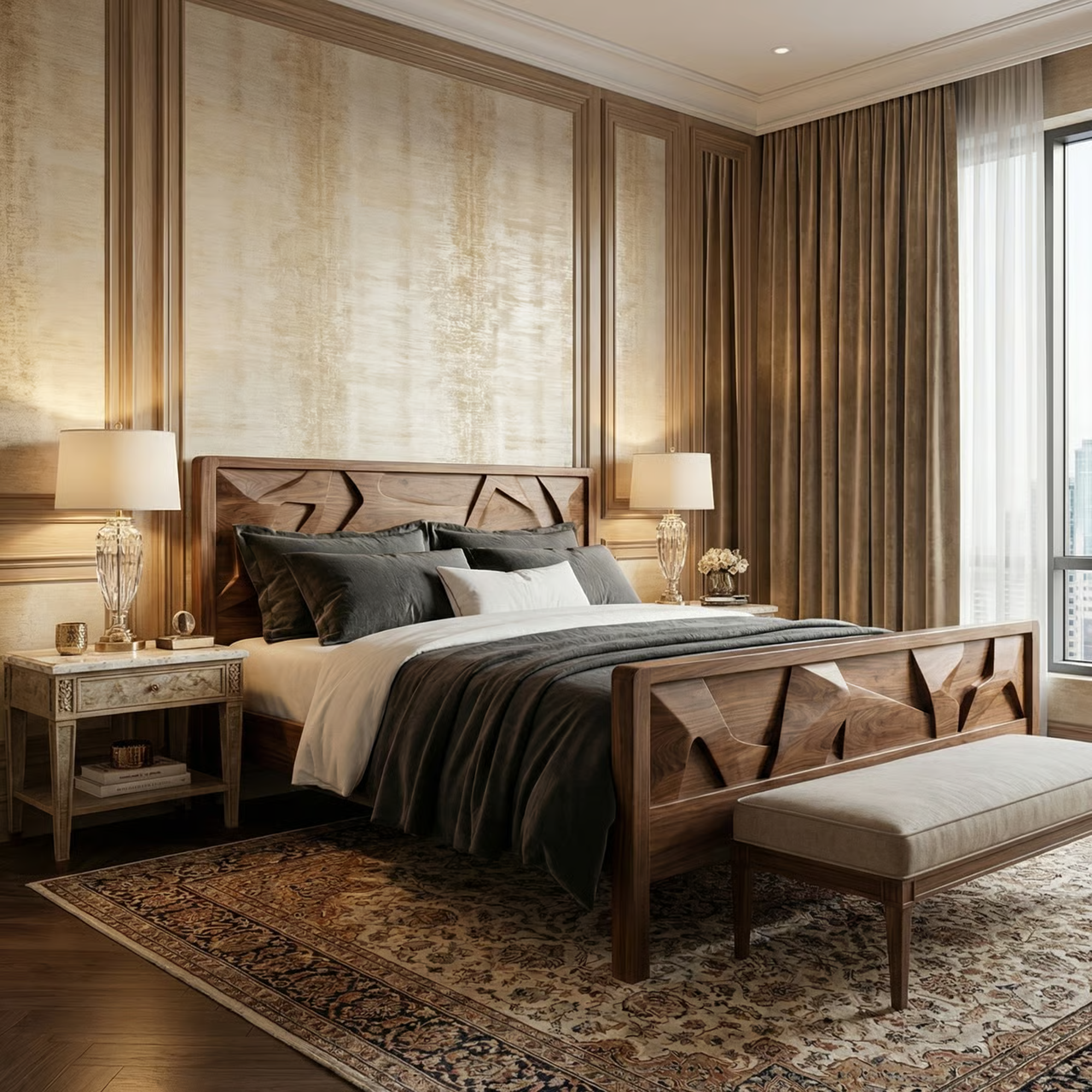 Rustic Statement King Bed Frame For Bedroom And Interior Space SINLKIWB110