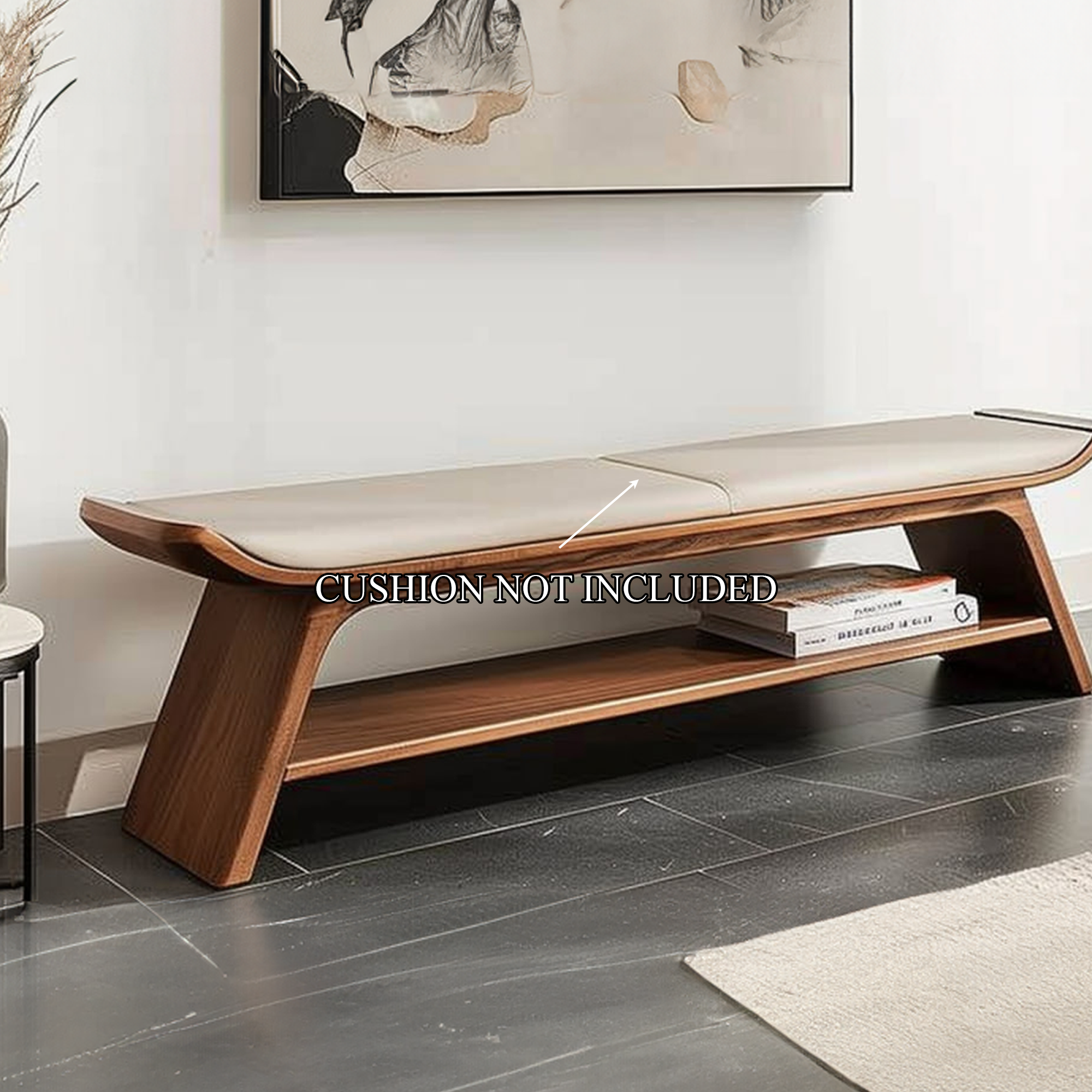 Mid Century Wooden Bench Living Room Or Bedroom Entryway SINLKIRS028