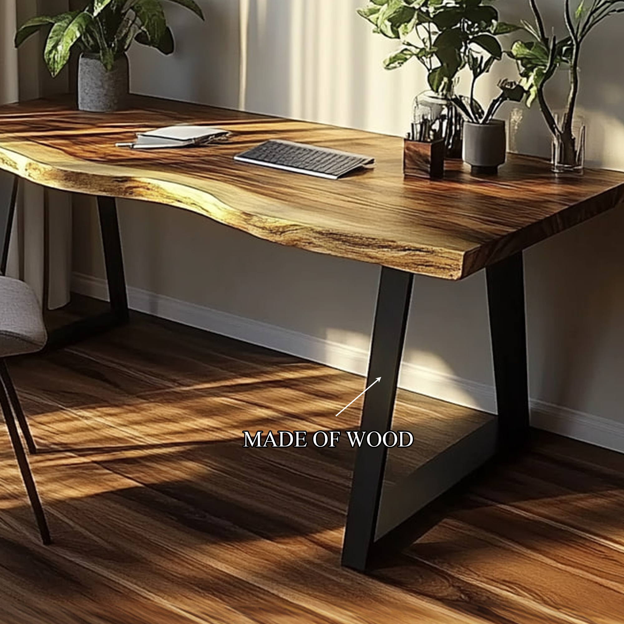 Natural Rustic Desk Bedroom And Work Corner SINLKIDK017