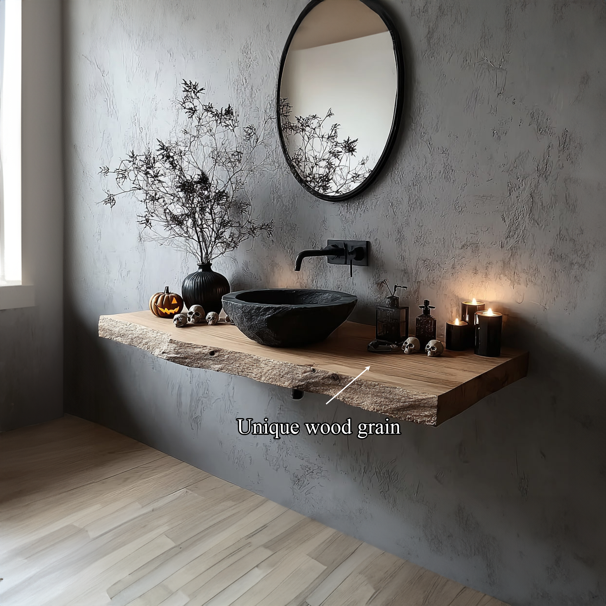 Rustic Floating Shelf Basin Vanity Bathroom SINLKIBRV145