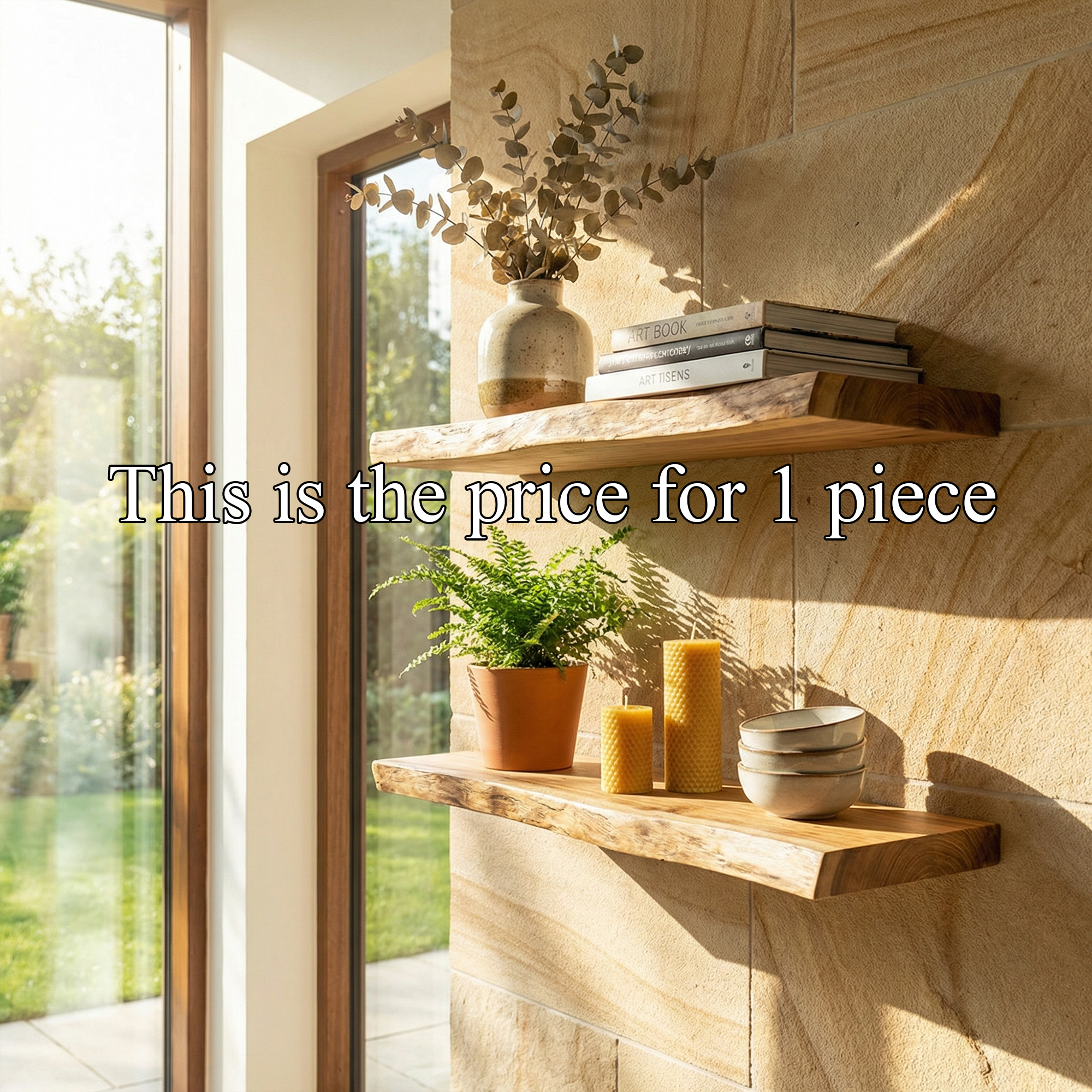 Modern Natural Oak Floating Wall Shelves Minimal Home Display SINLKIFL488