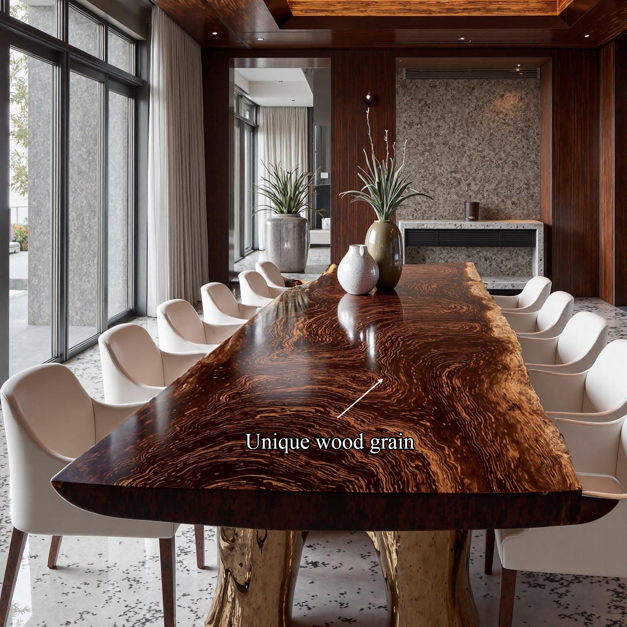 Rustic Live Edge Solid Wood Dining Table Dining Room SINLKIDT093