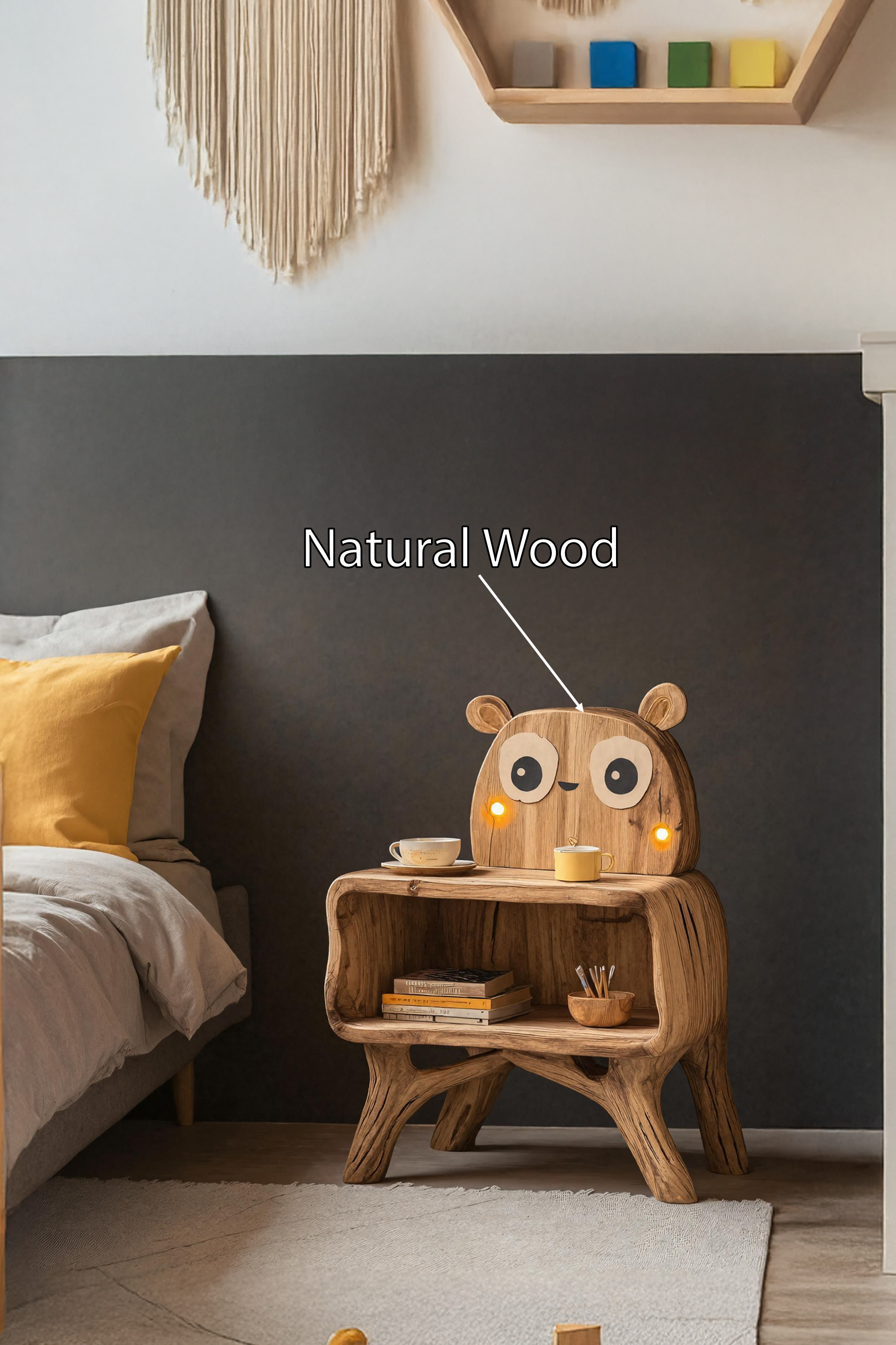Mid Century Wooden Nightstand For Bedroom Decor SILDTTRNS001