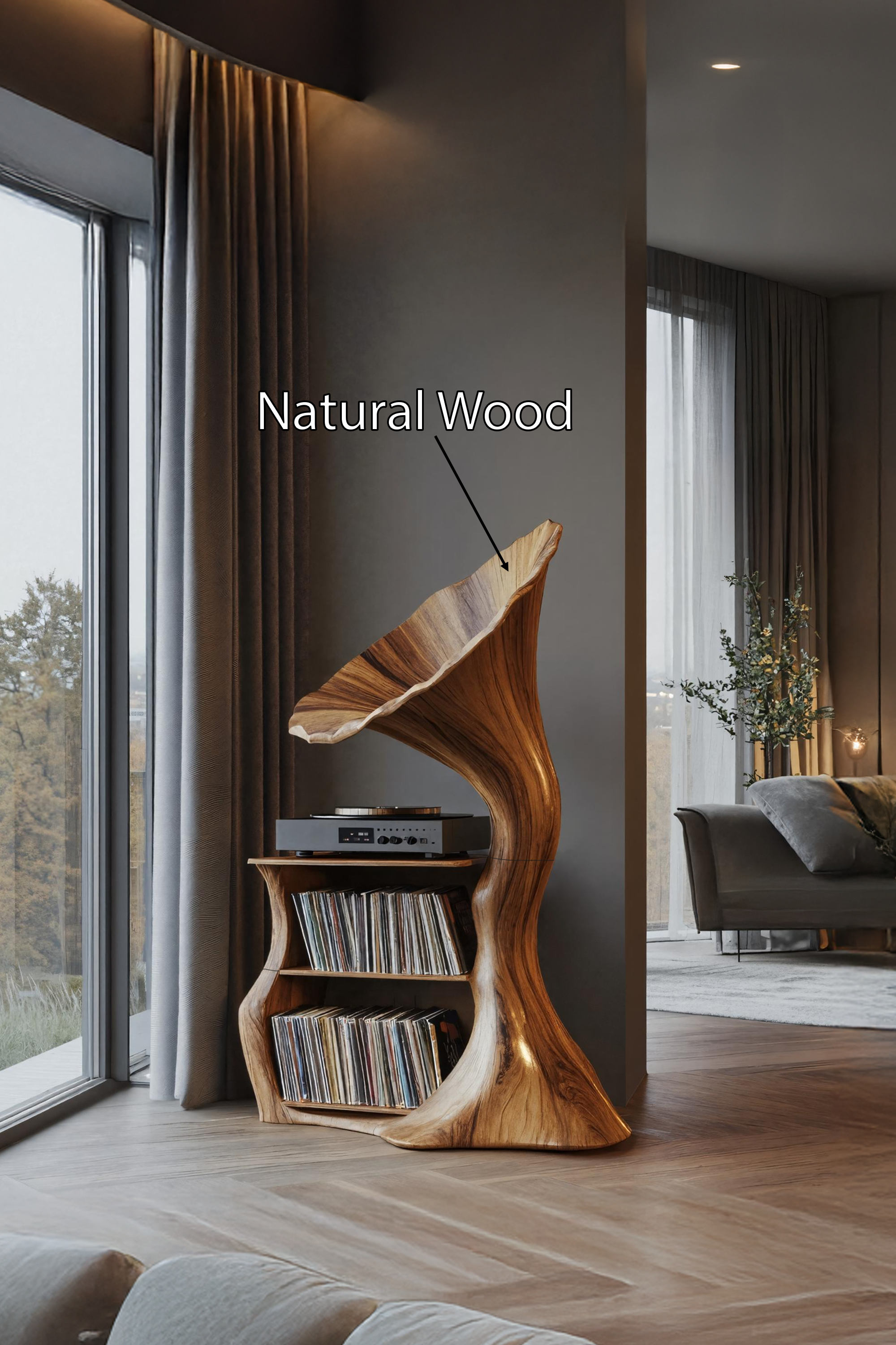 Handcrafted Record Player Stand For Livingroom Decor SILDTTRRPT007