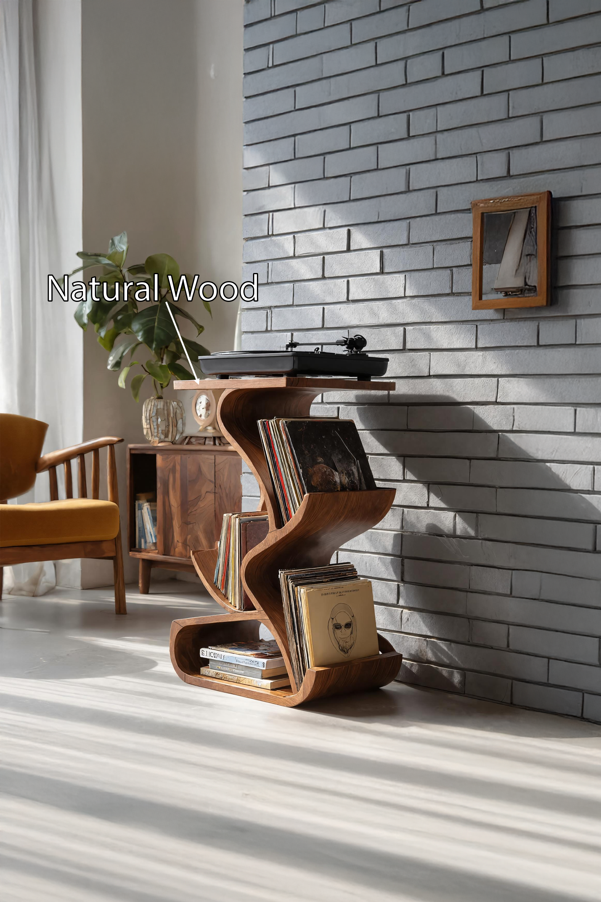 Handcrafted Record Stand With Storage For Furniture SILDTTRRPT035