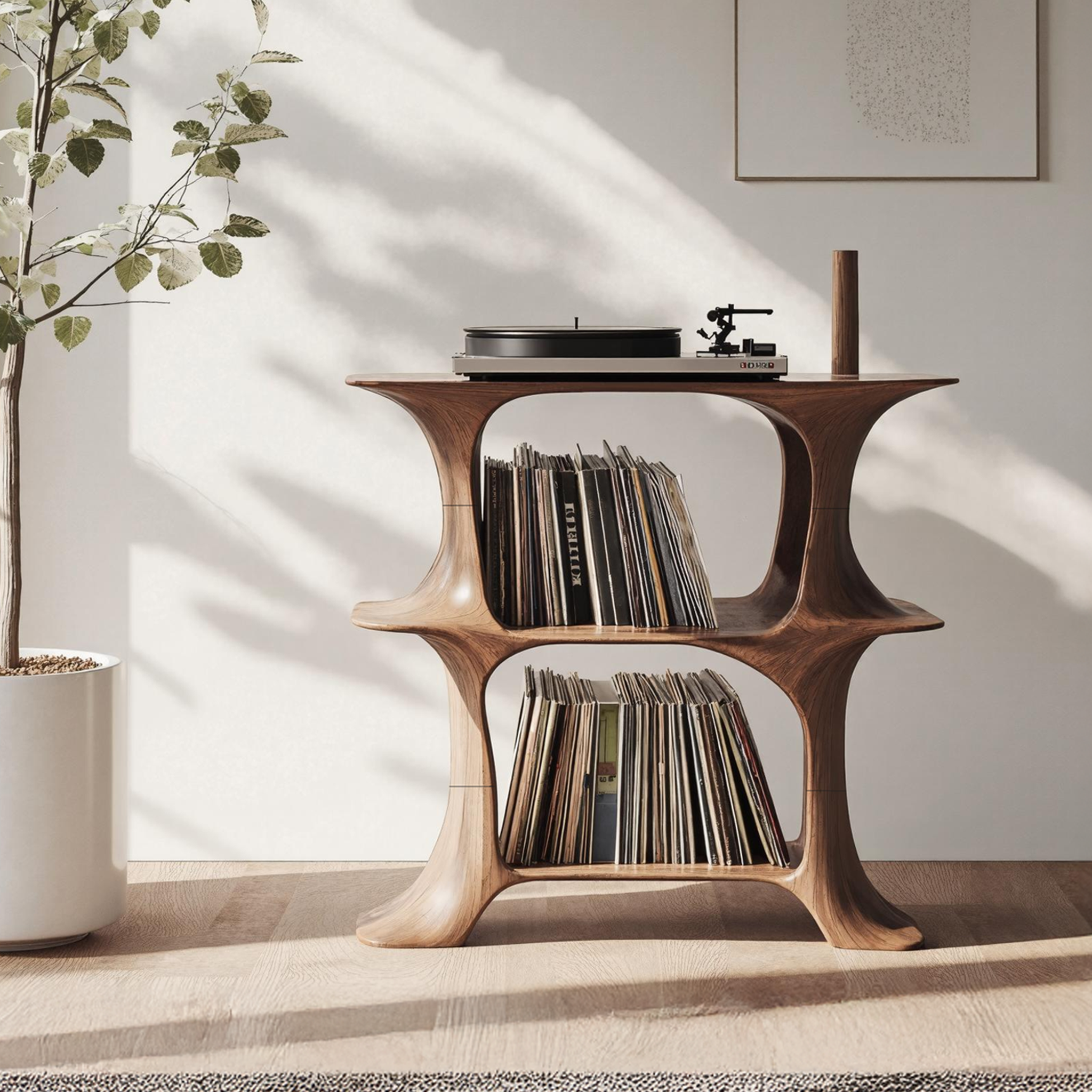 Rustic Record Stand Vintage Living Room Vibe SILDTTNRPT015